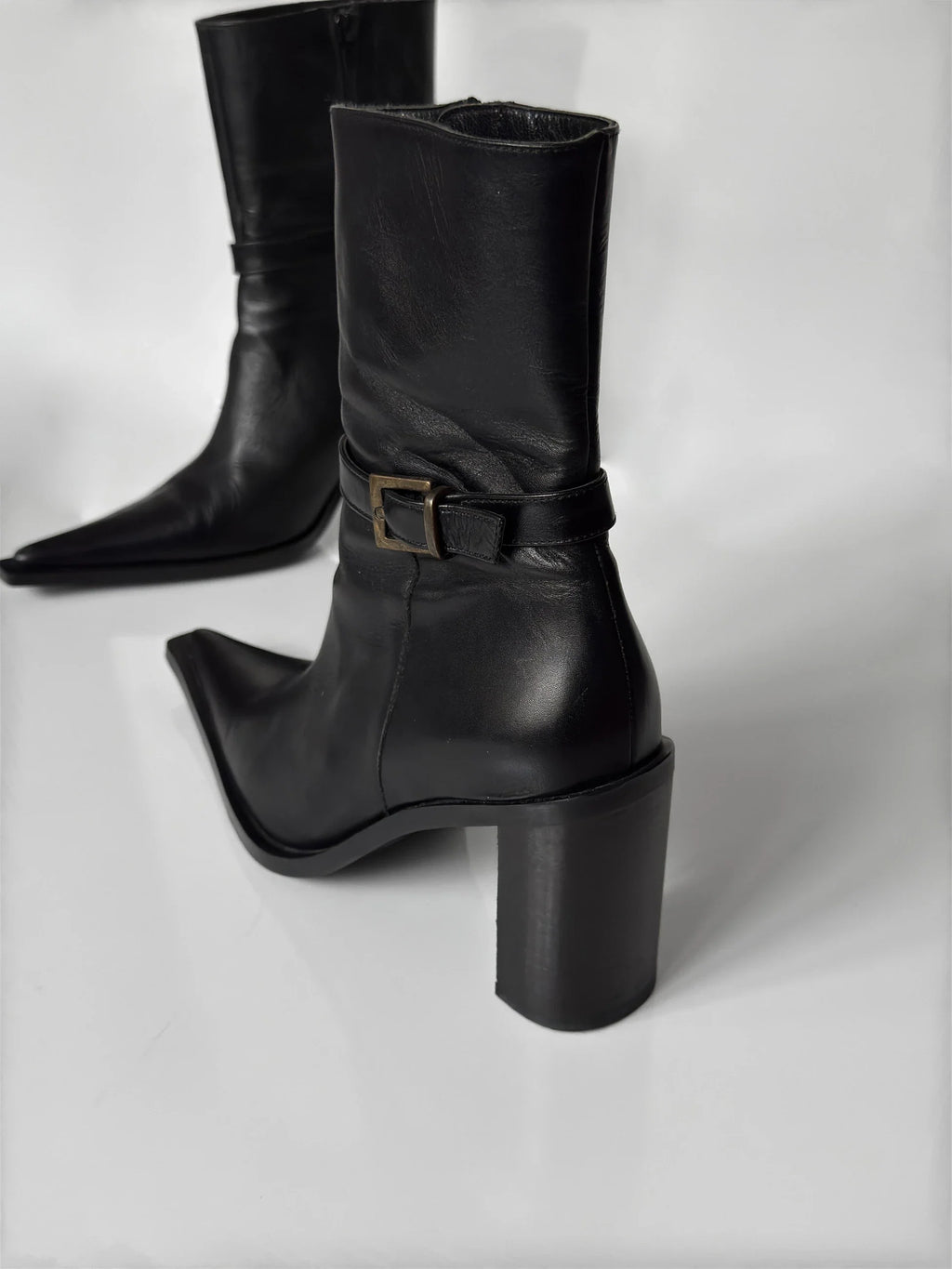 Black Leather Ankle Boot