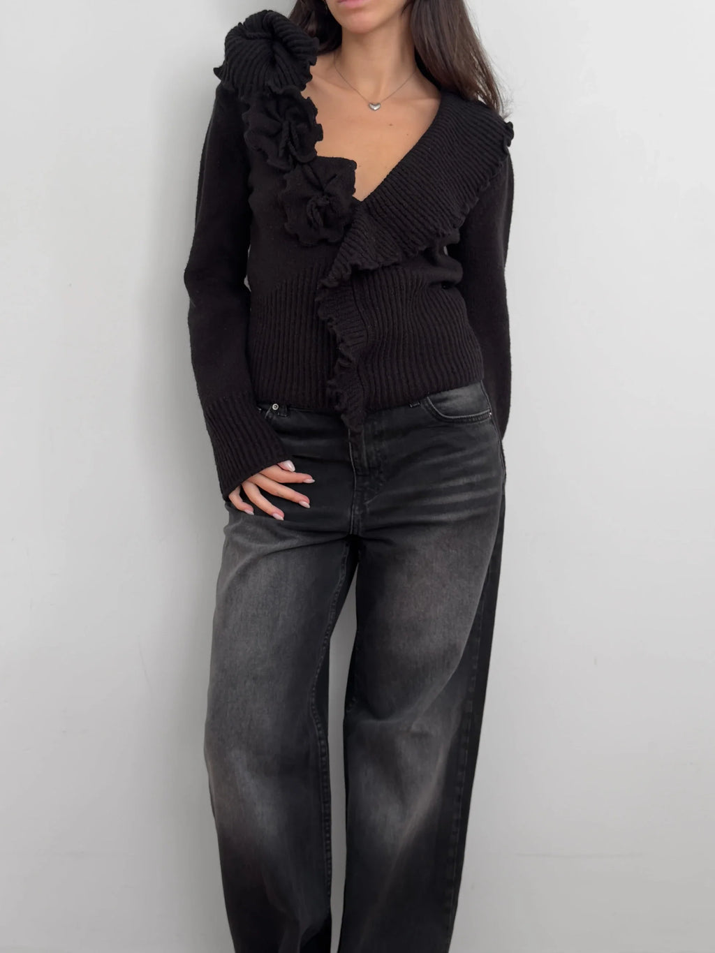 Black Wool Cardigan