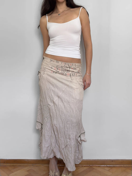 Beige Linen Skirt