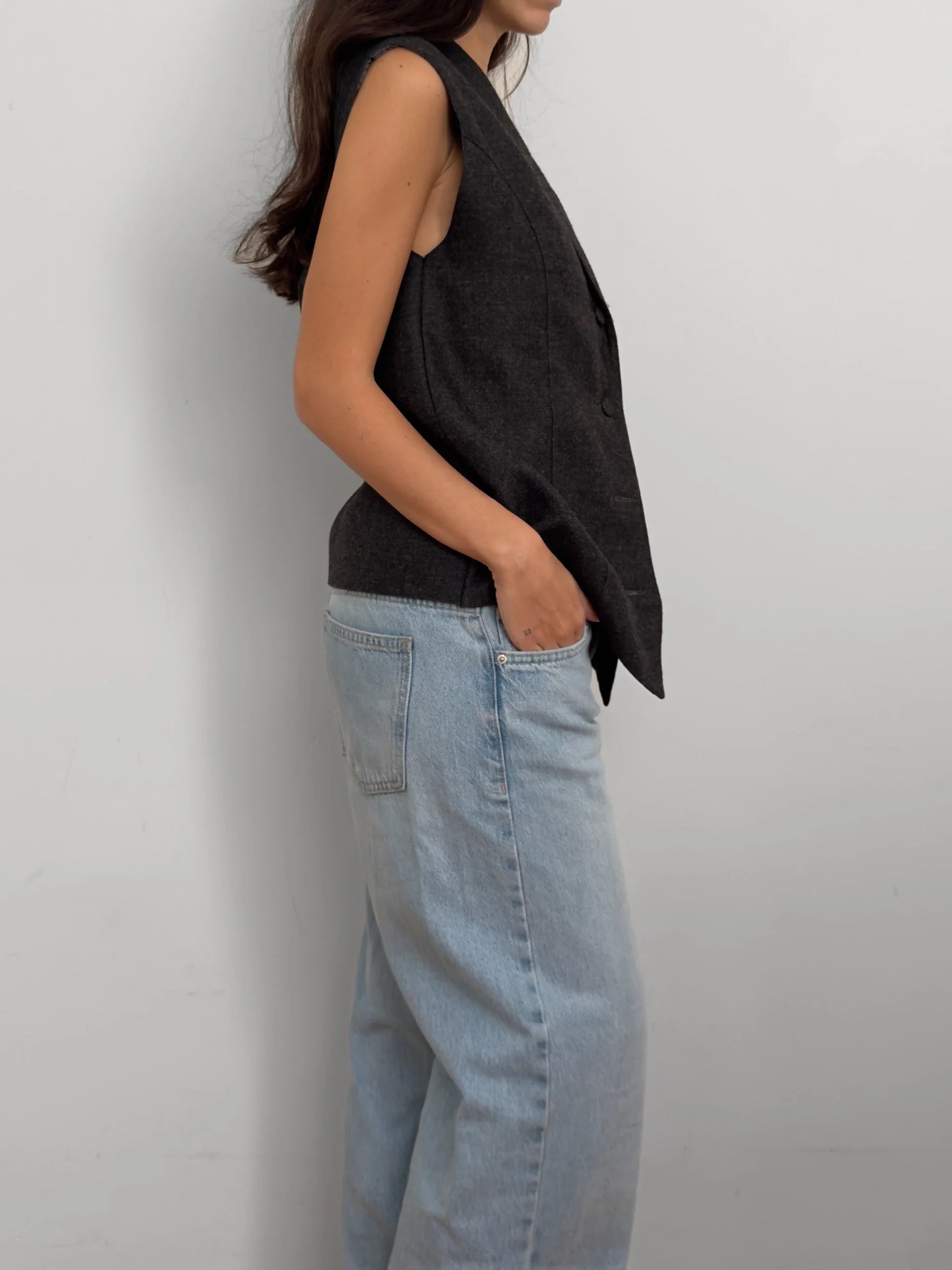Grey Wool Vest
