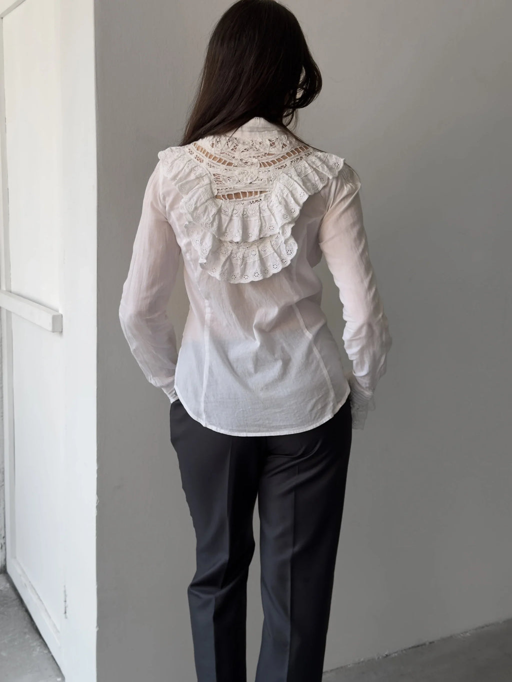 Back-Detailed White Shirt