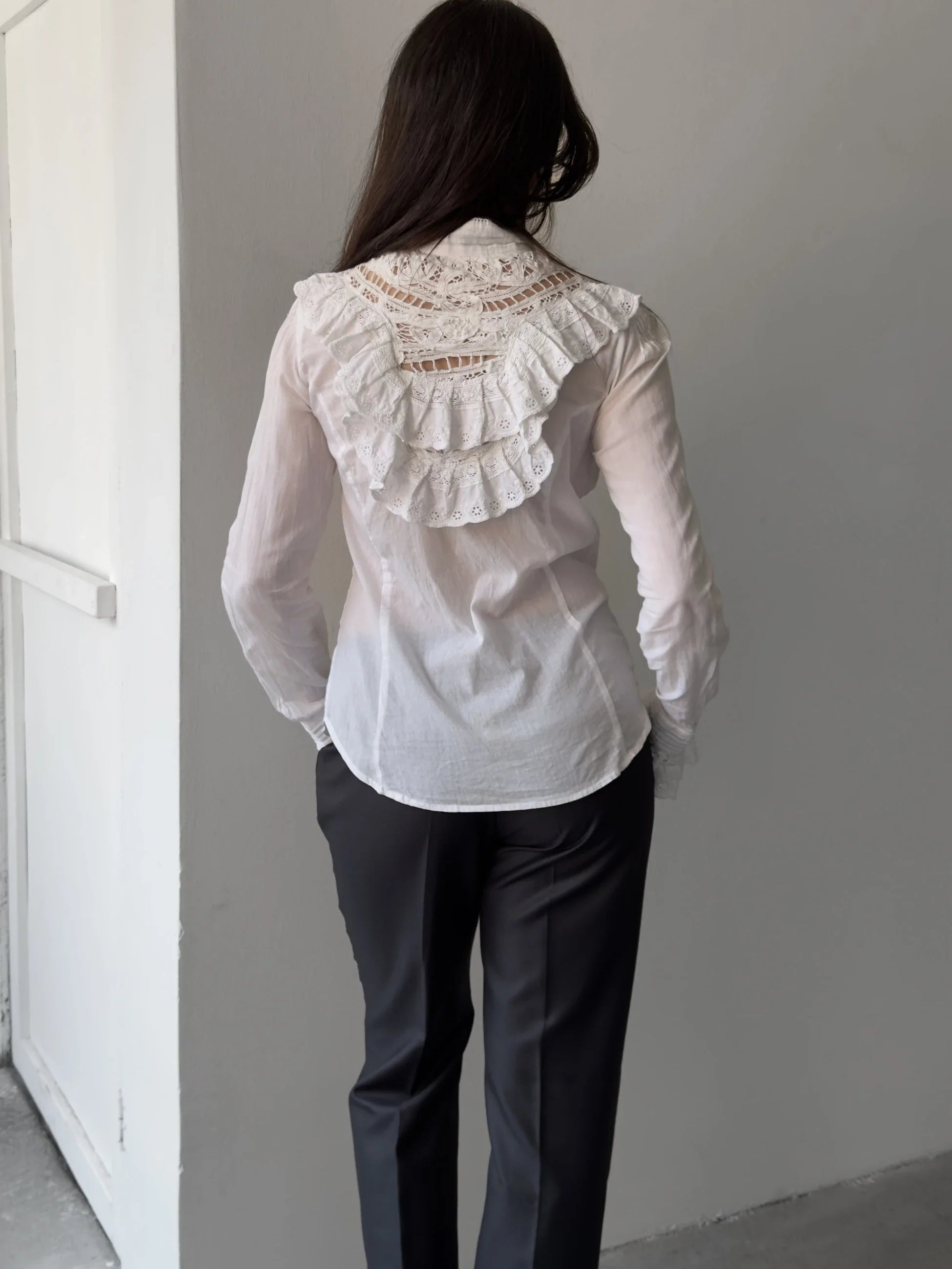 Back-Detailed White Shirt
