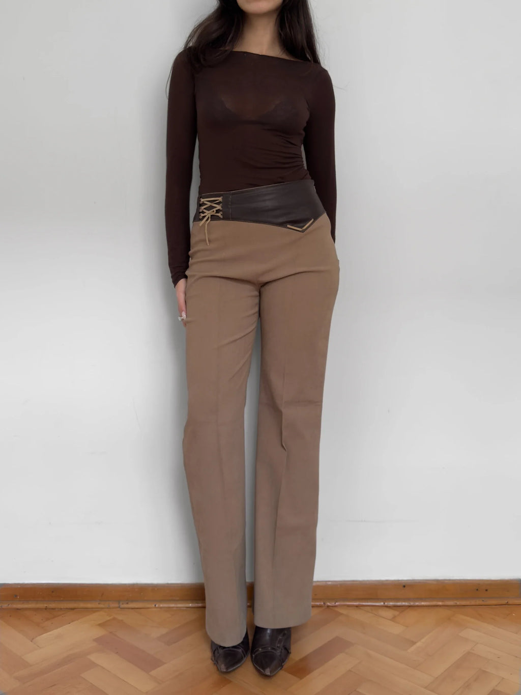 Suede-Look Trousers