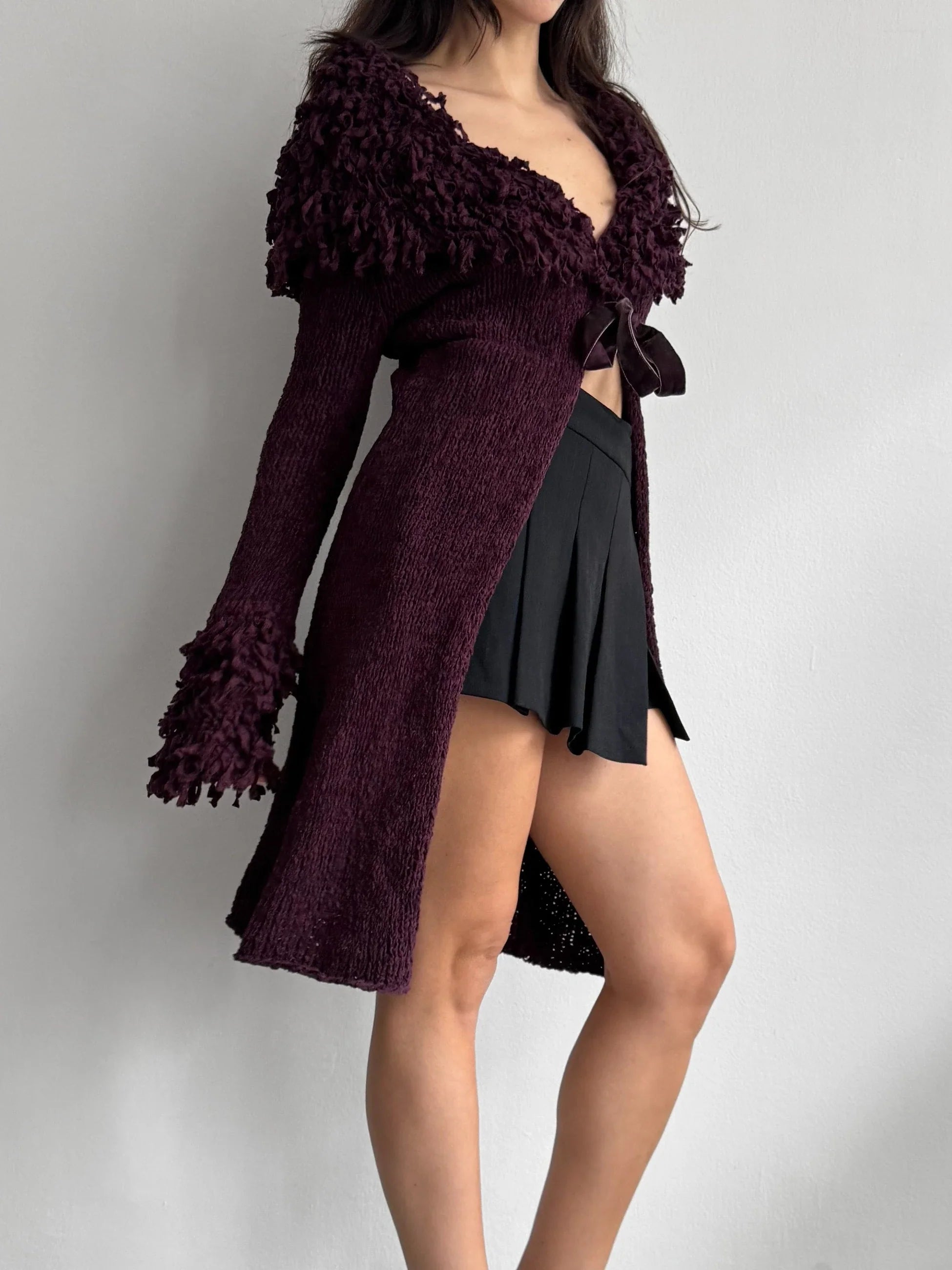 Plum Knit Cardigan