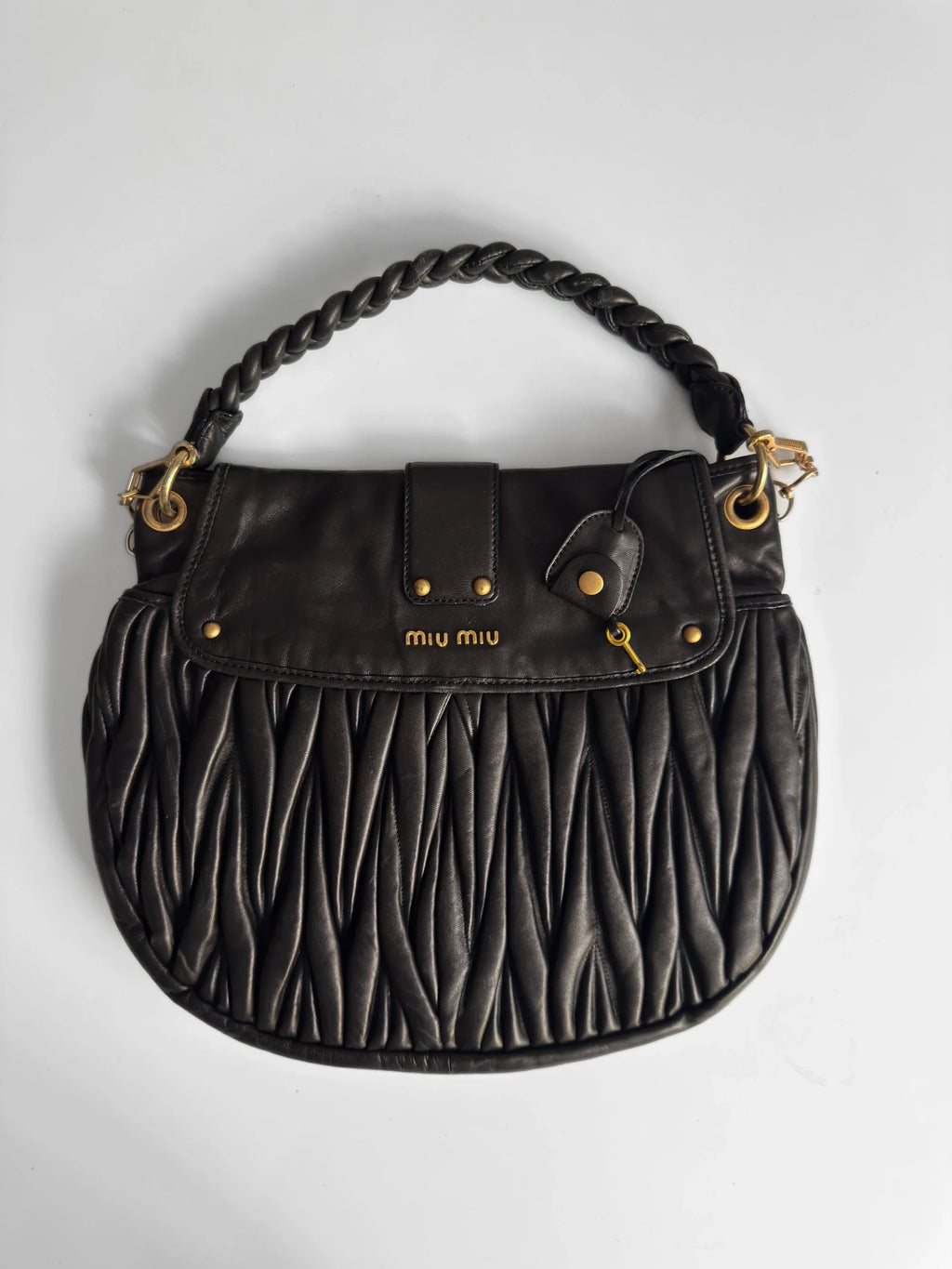 Miu Miu Coffer Matelassé Hobo Bag
