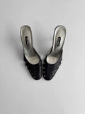 Black Heeled Mules