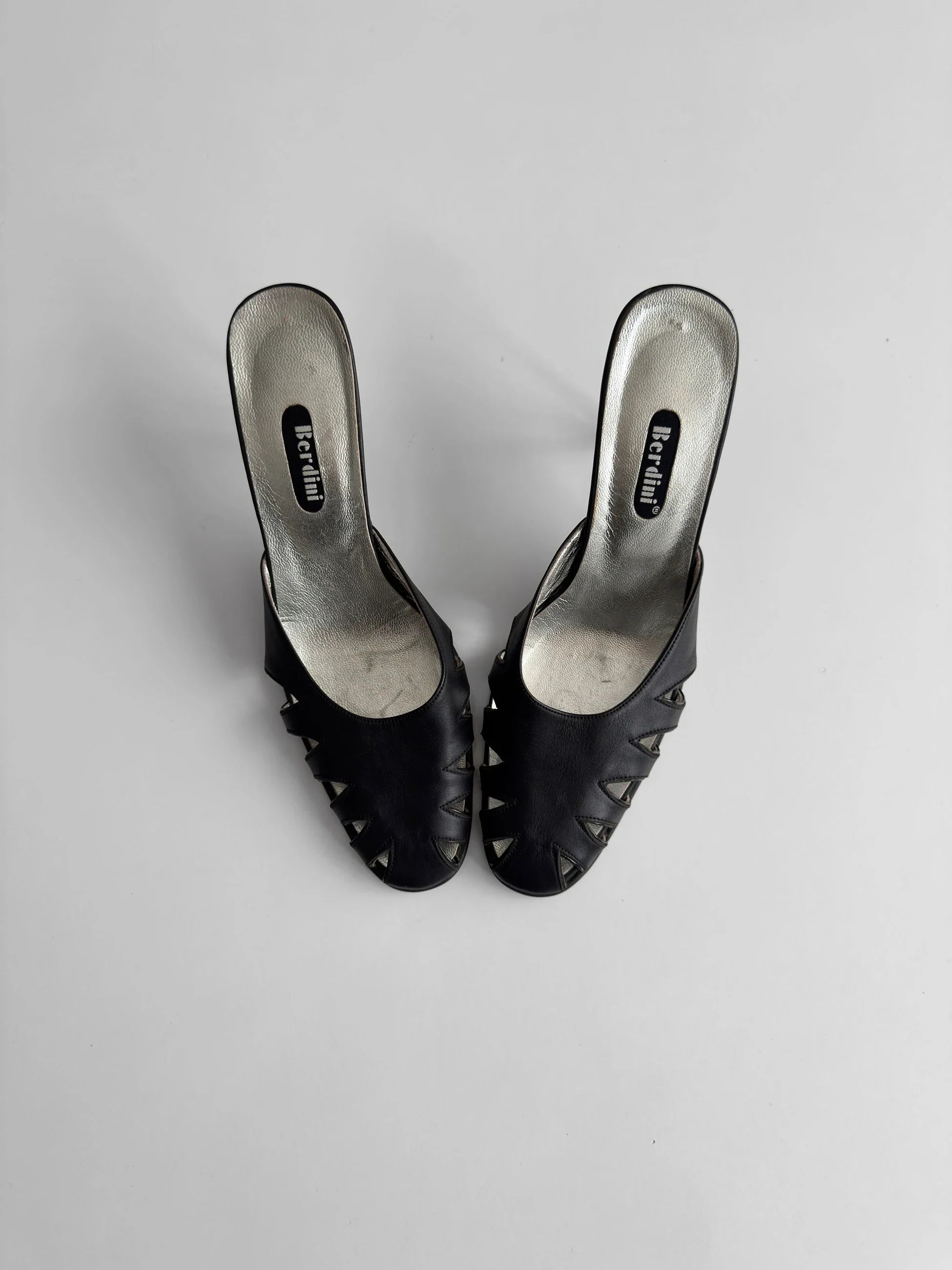 Black Heeled Mules