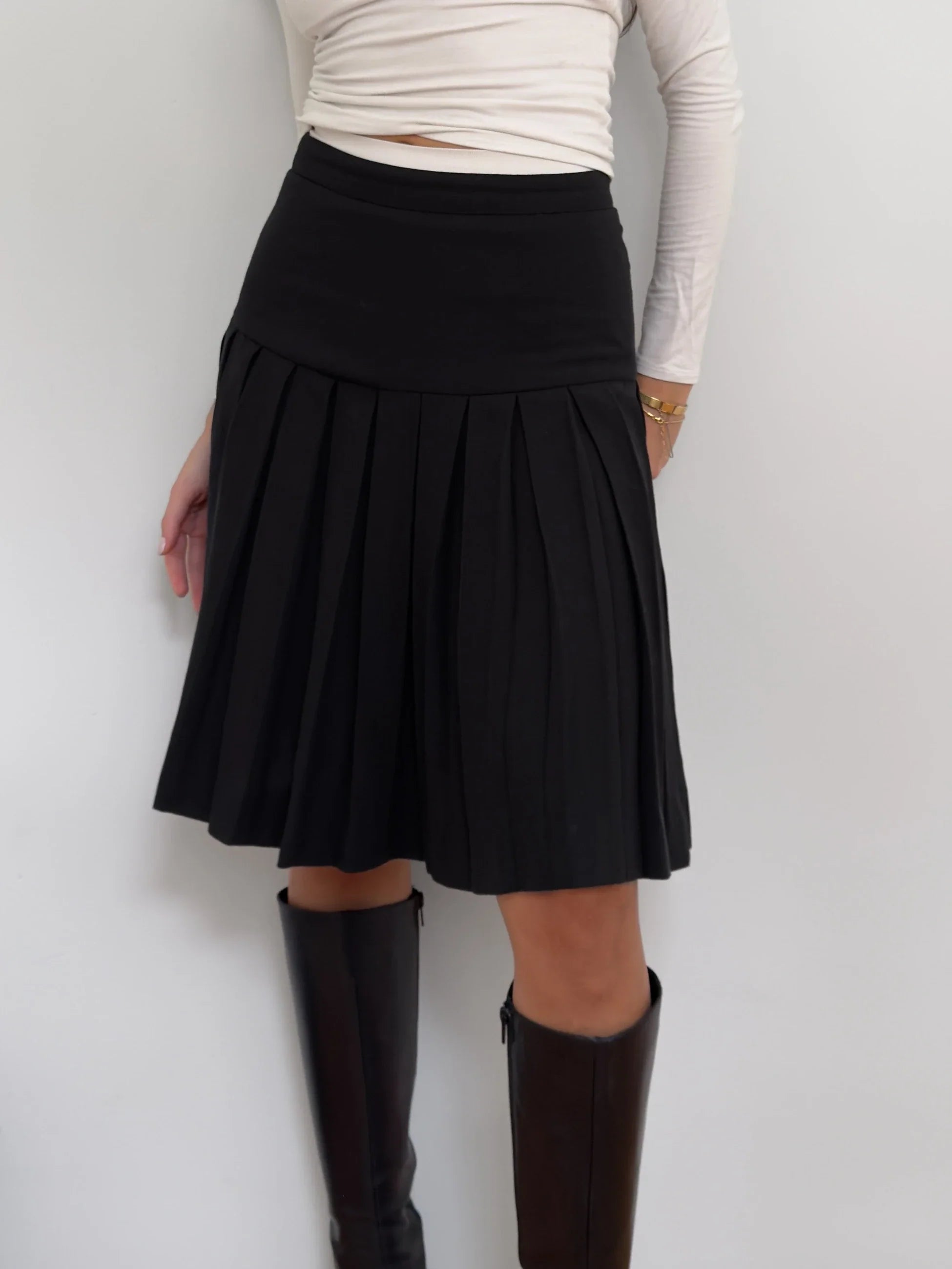Black Pleated Skirt