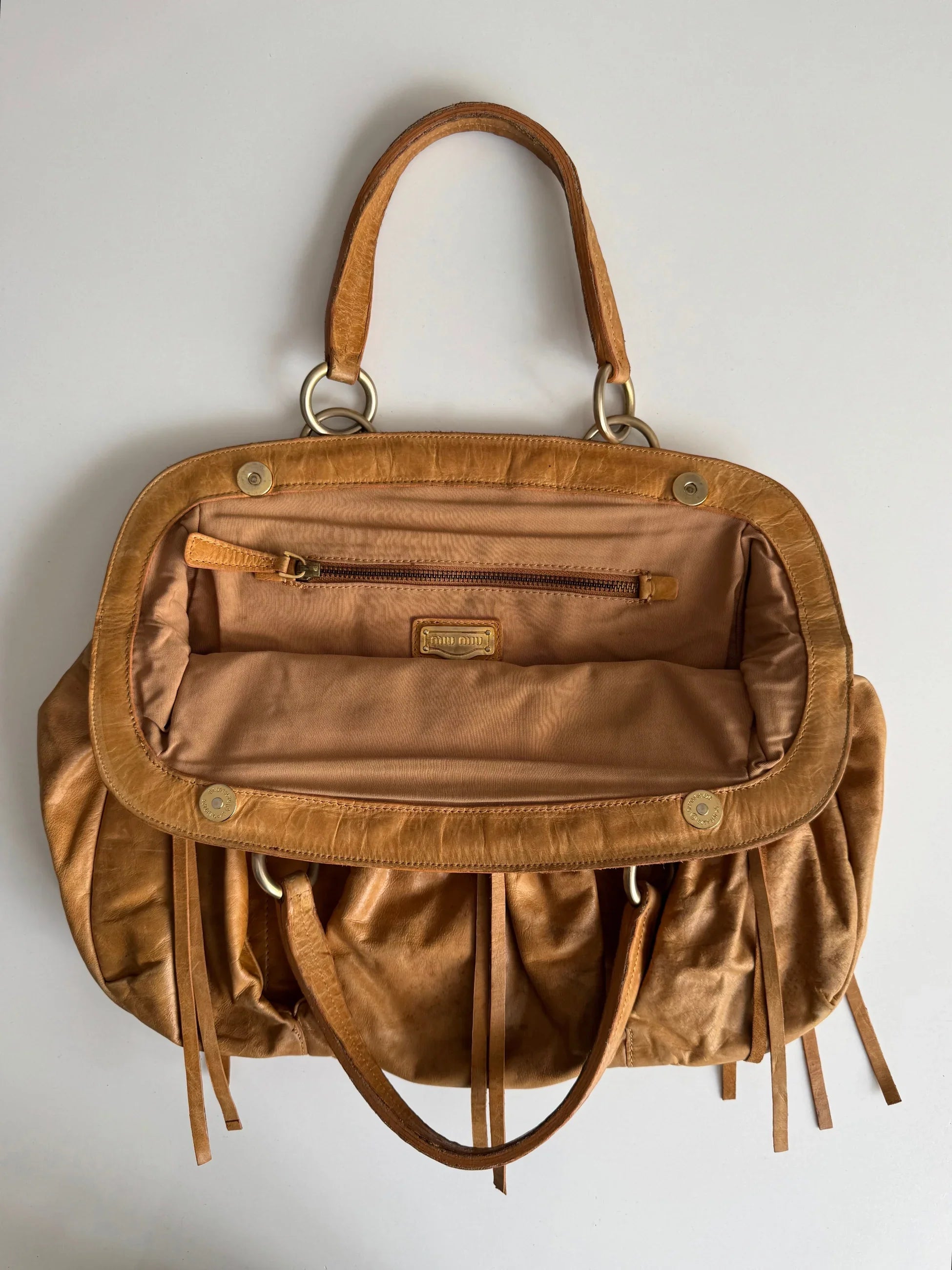 Miu Miu Leather Hobo Bag
