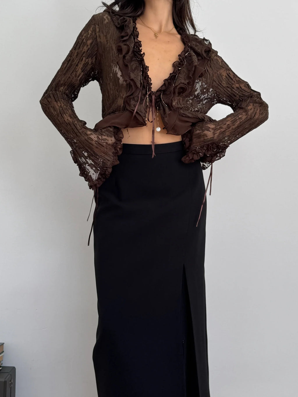 Brown Lace Blouse