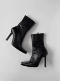 Black Leather Ankle Boot