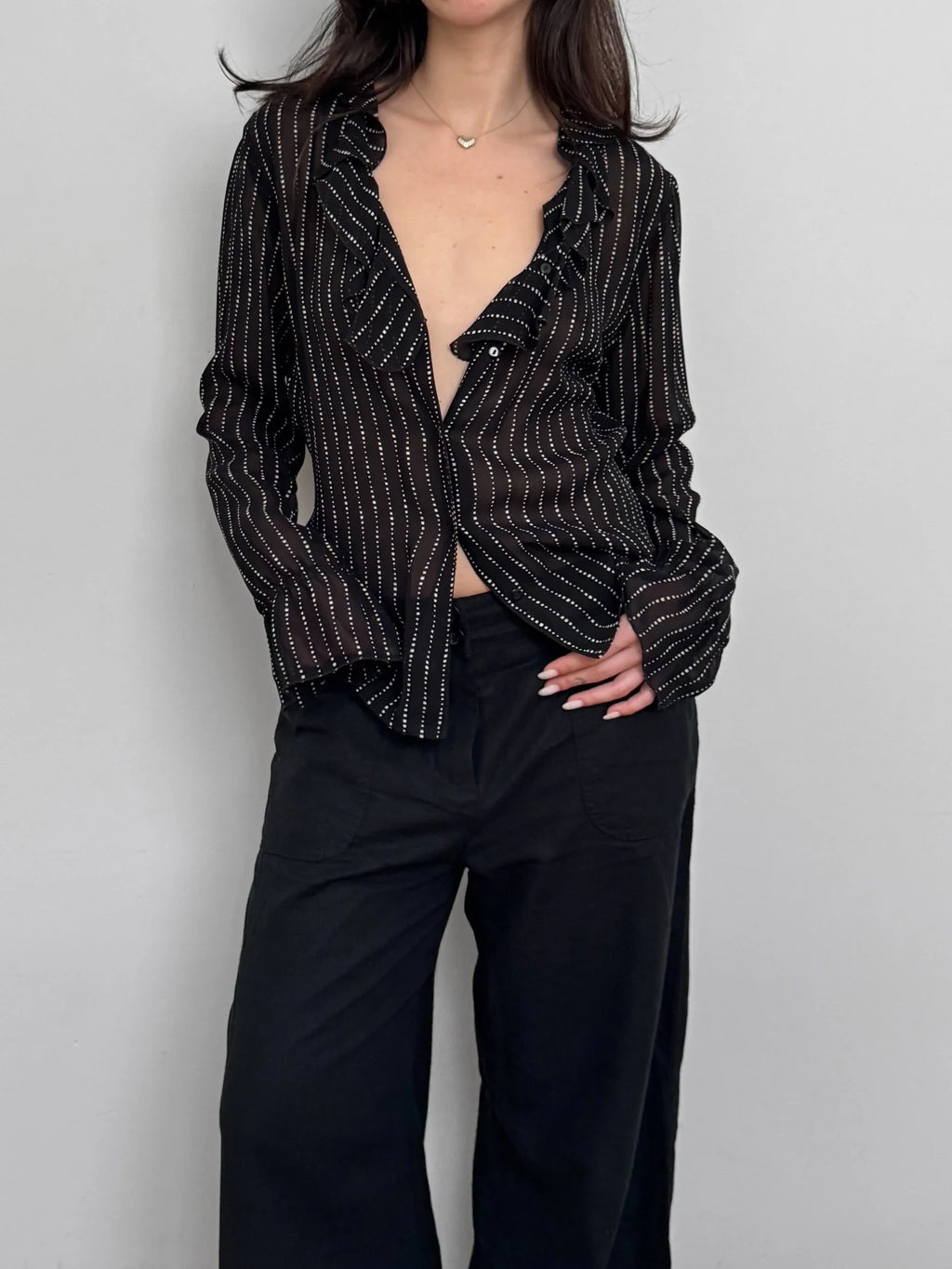 Patterned Chiffon Shirt