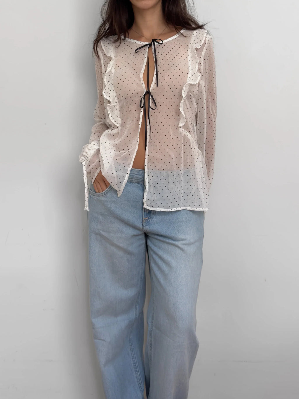 Polka Dot Chiffon Blouse