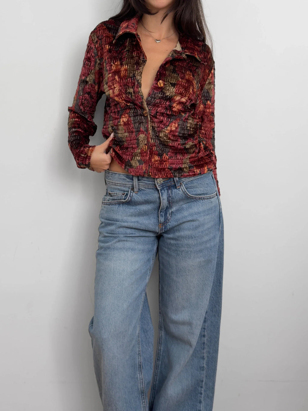 Patterned Velvet Shirt
