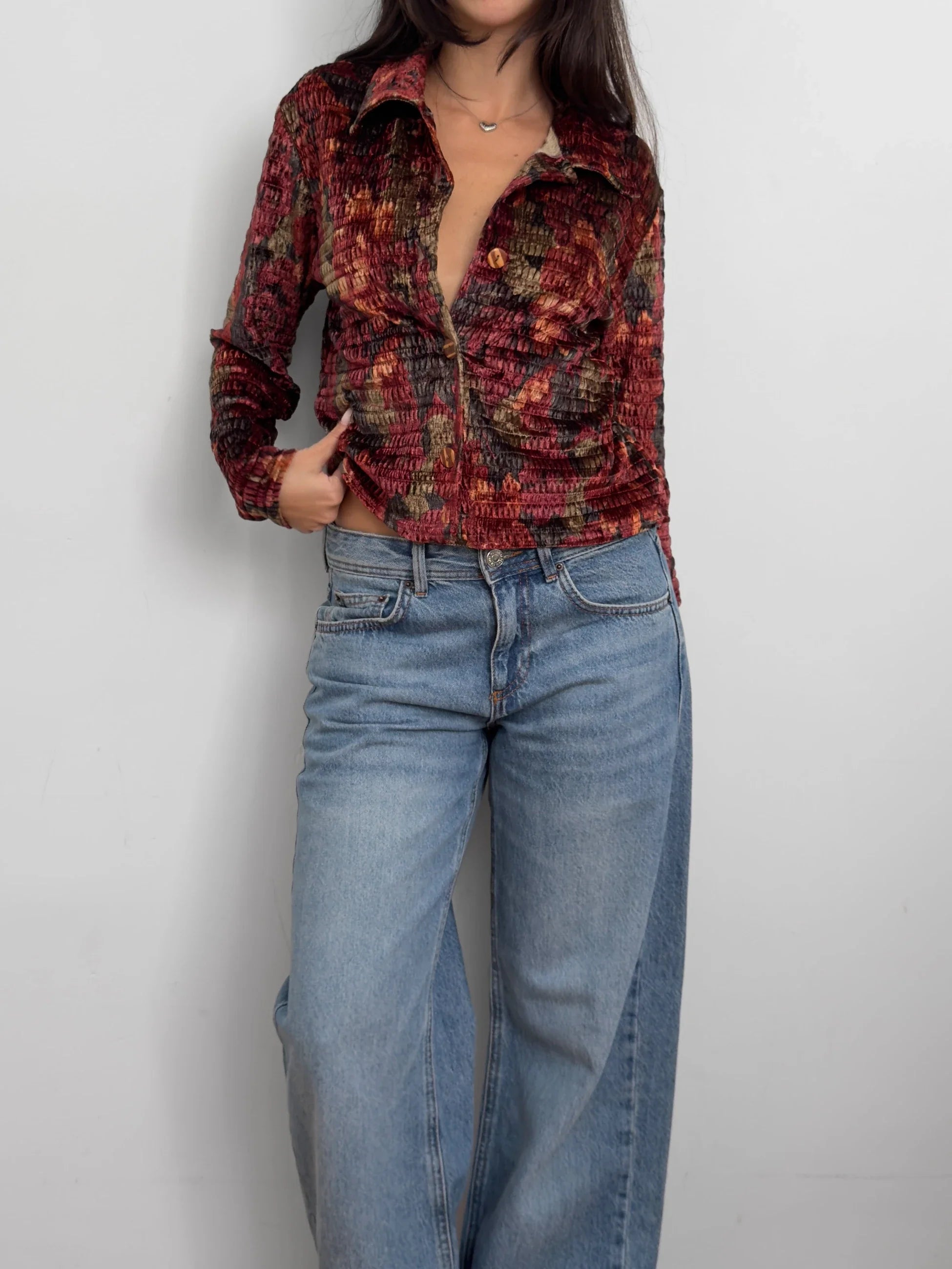 Patterned Velvet Shirt
