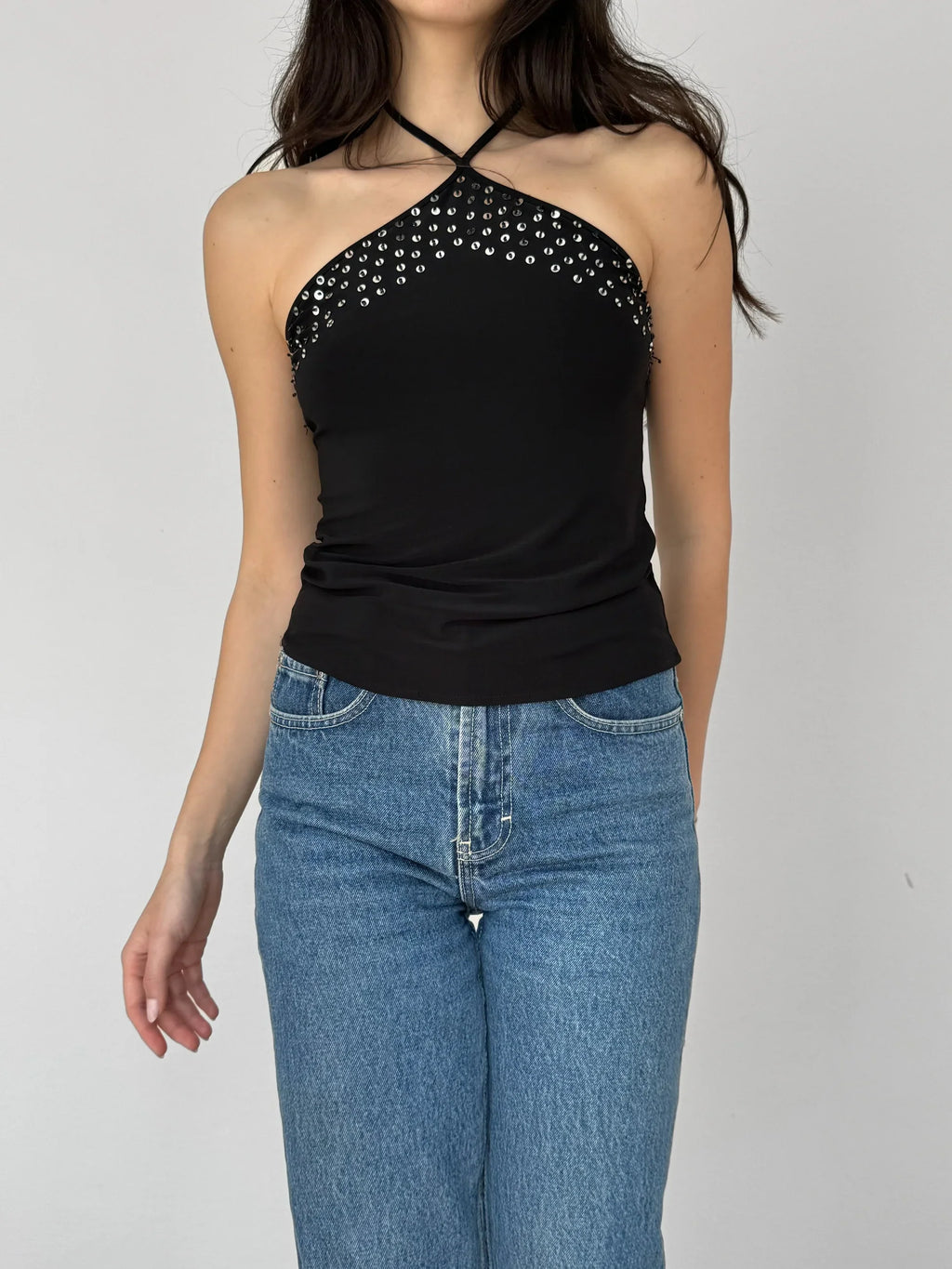 Black Sequin Blouse