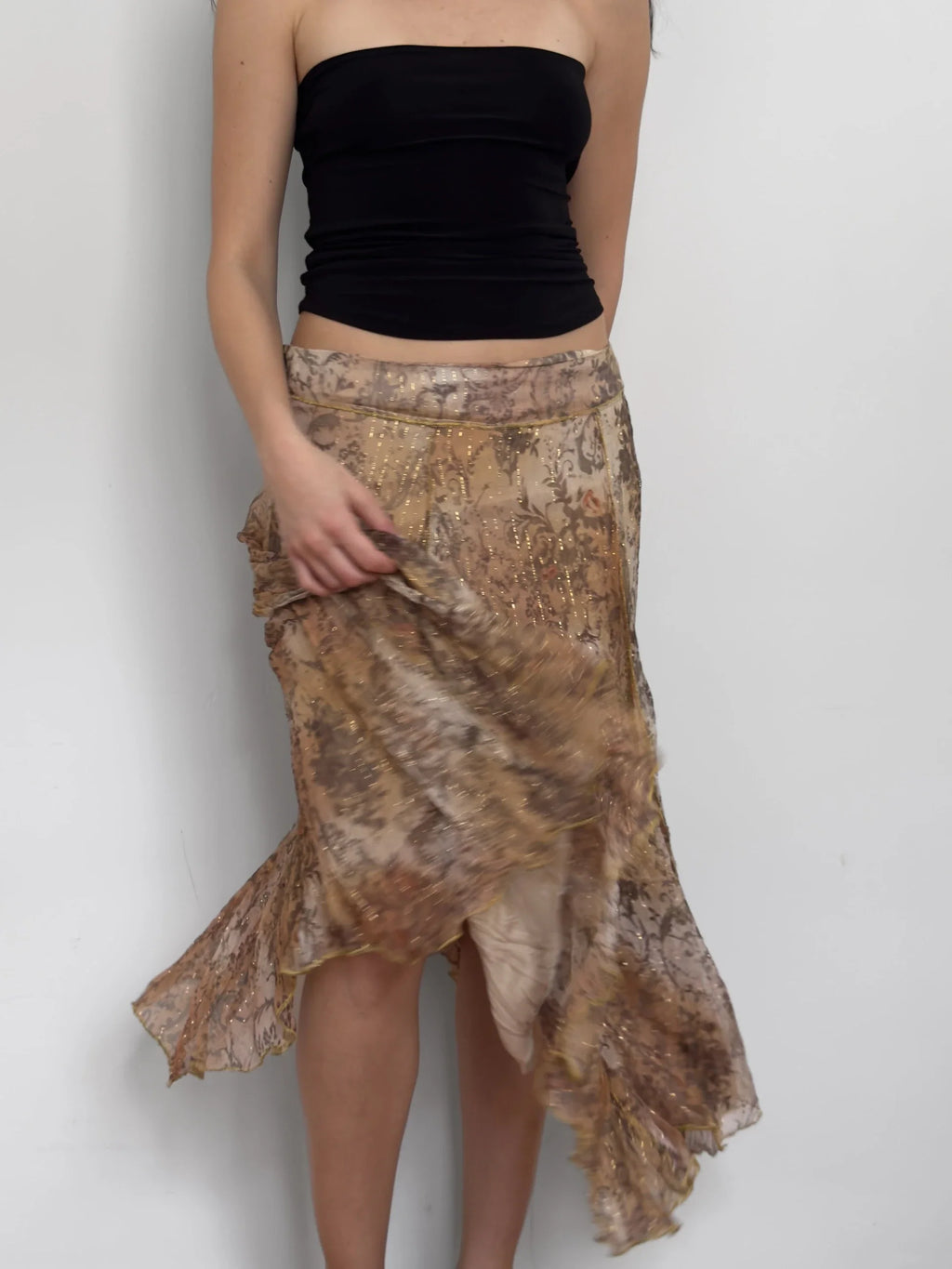 Patterned Chiffon Skirt
