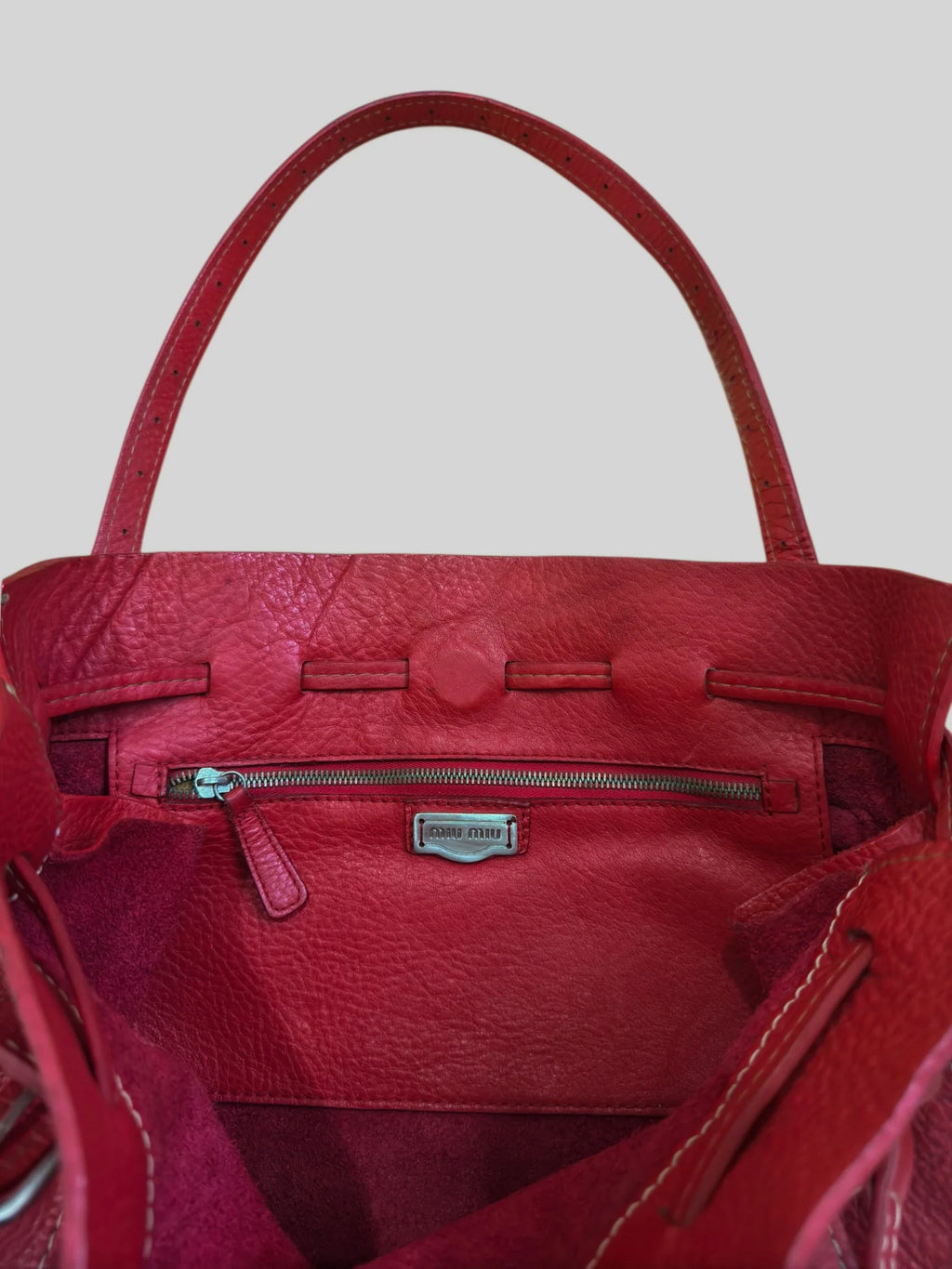 Miu Miu Red Tote Bag
