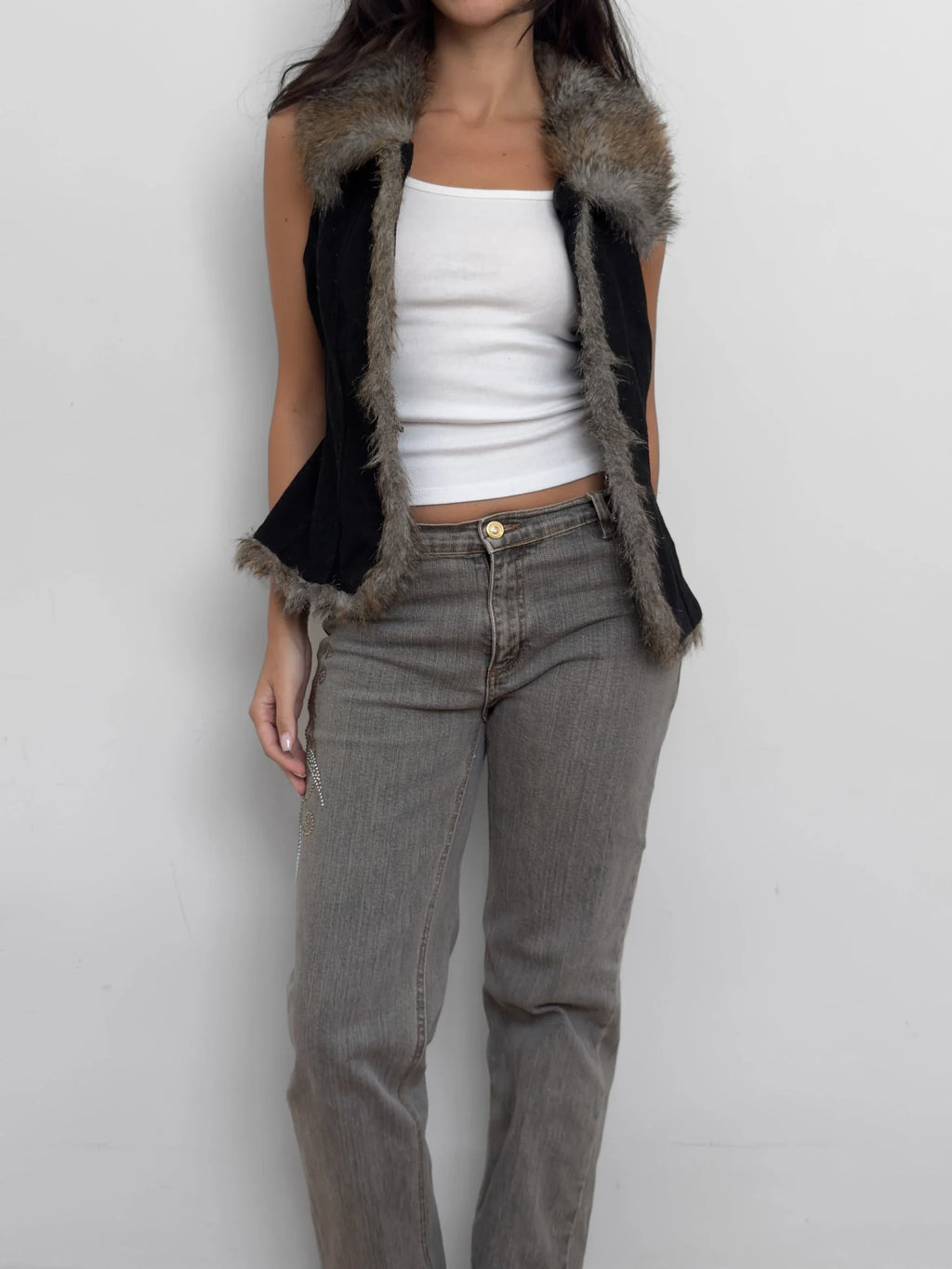 Fur-Trimmed Vest