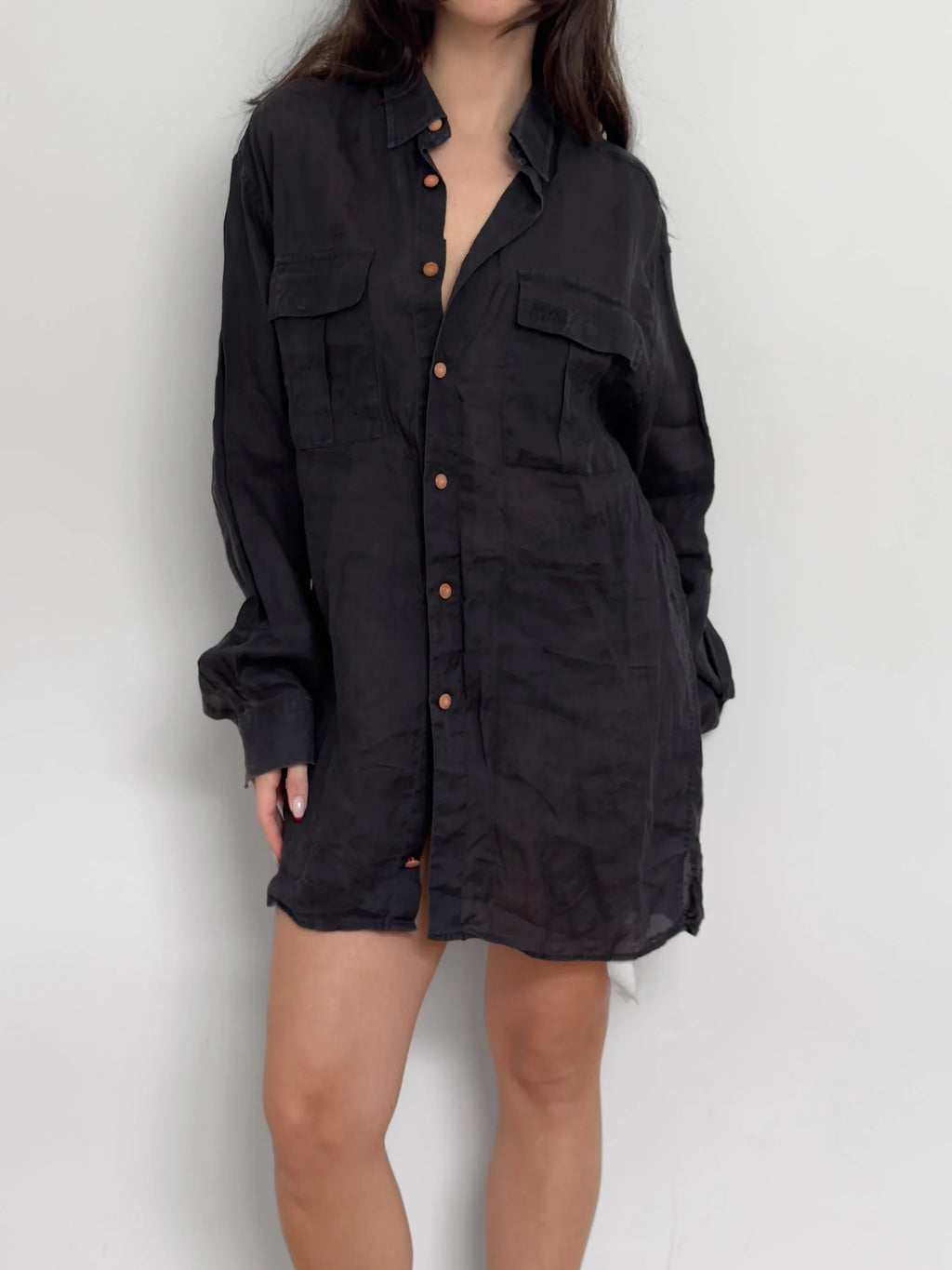 Versace Linen Shirt Dress