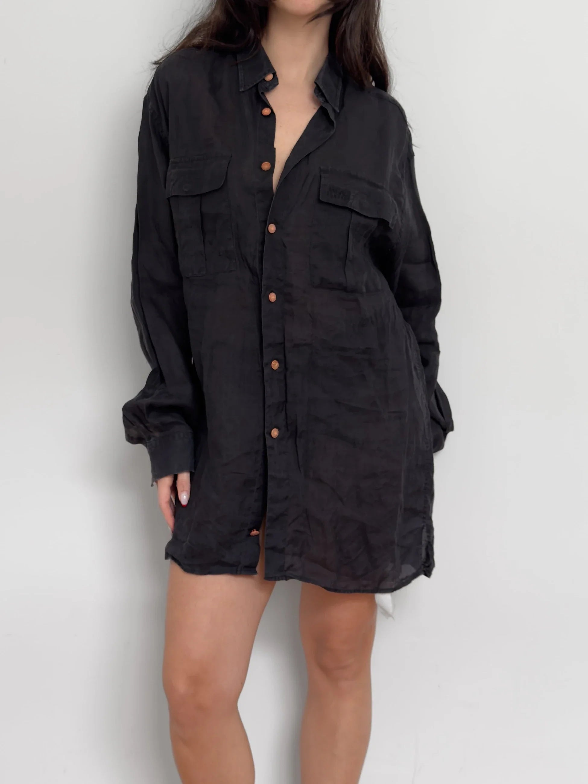Versace Linen Shirt Dress
