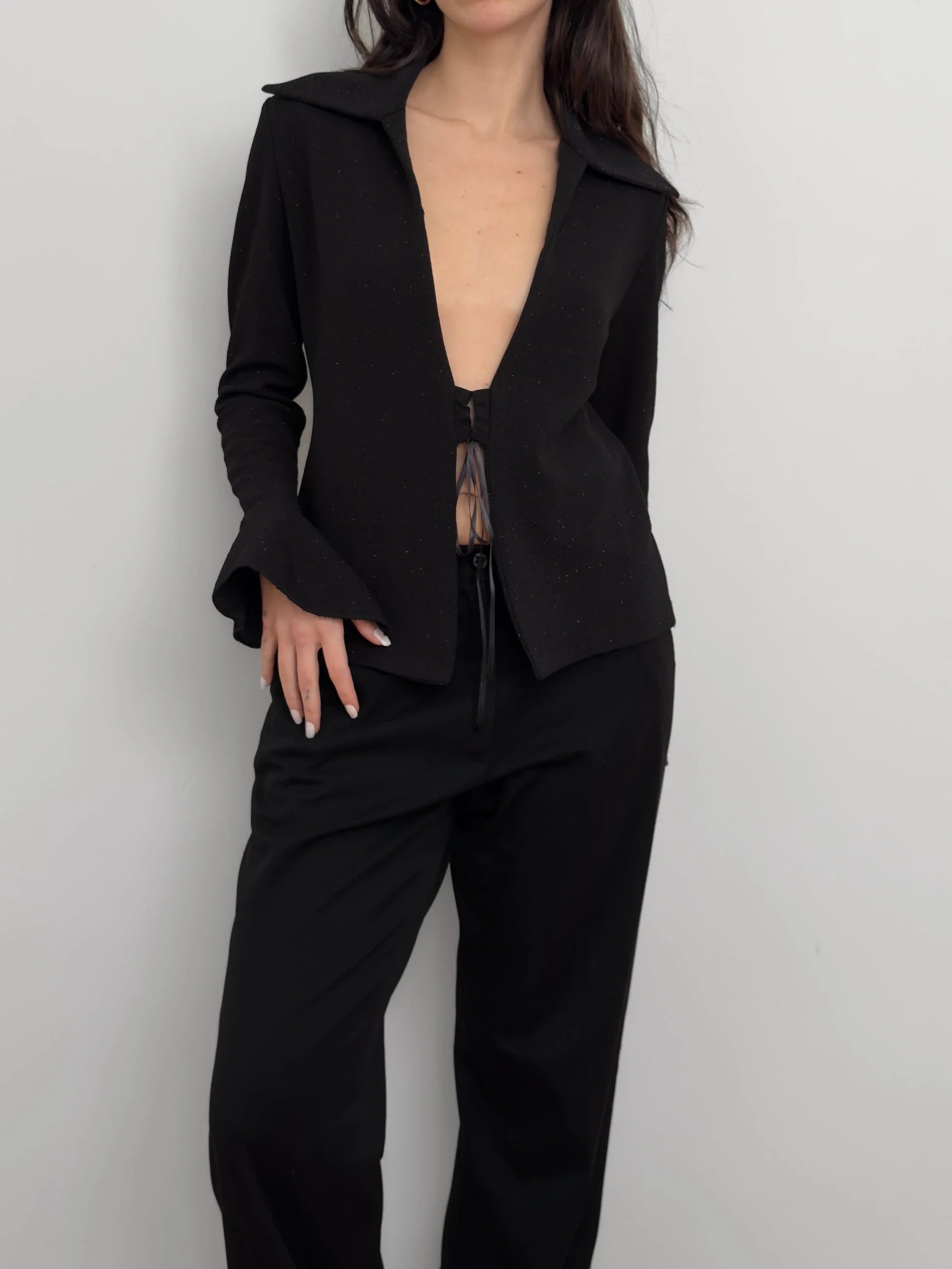 Black Glitter Thin Jacket