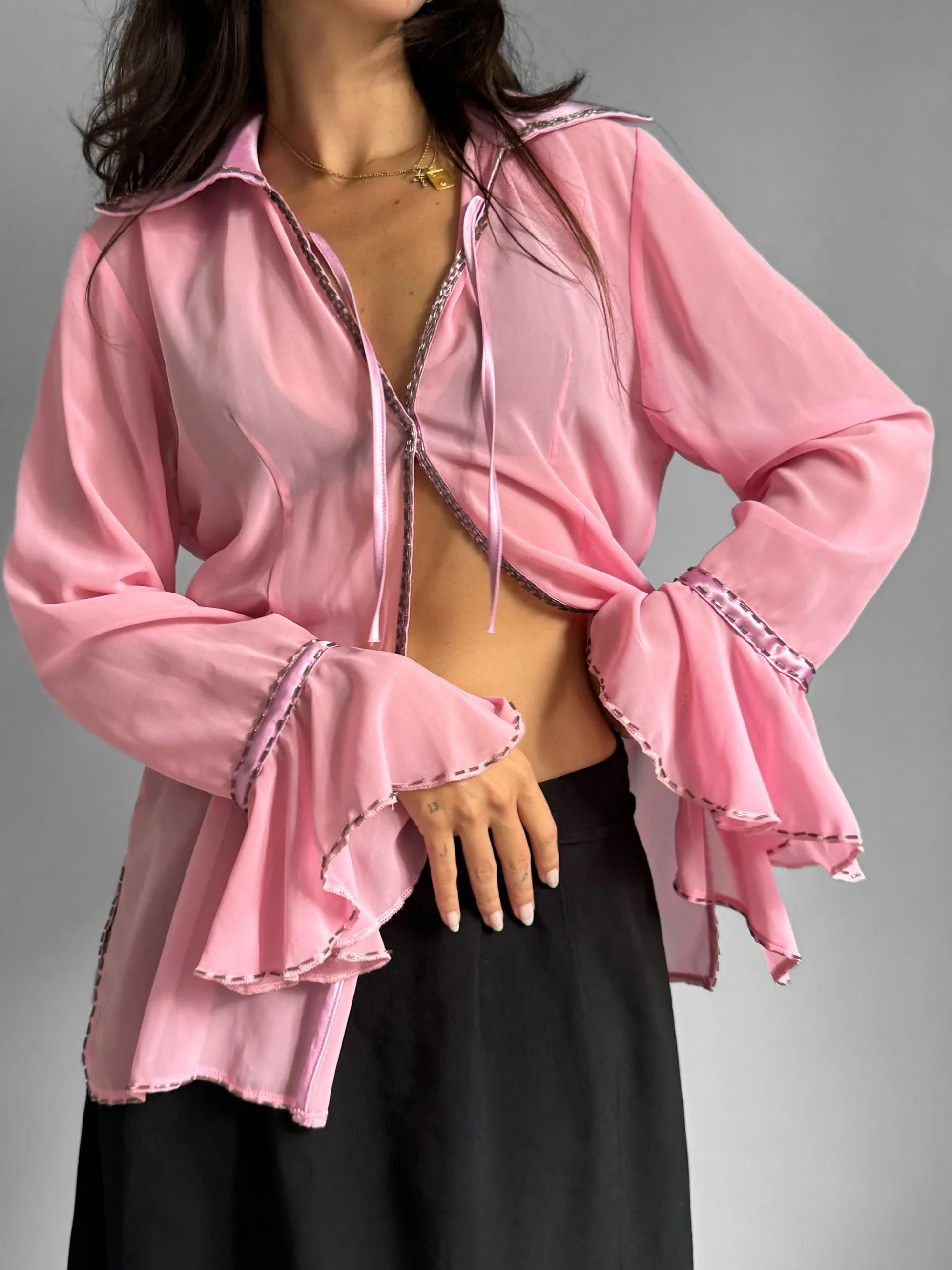 Pink Chiffon Blouse