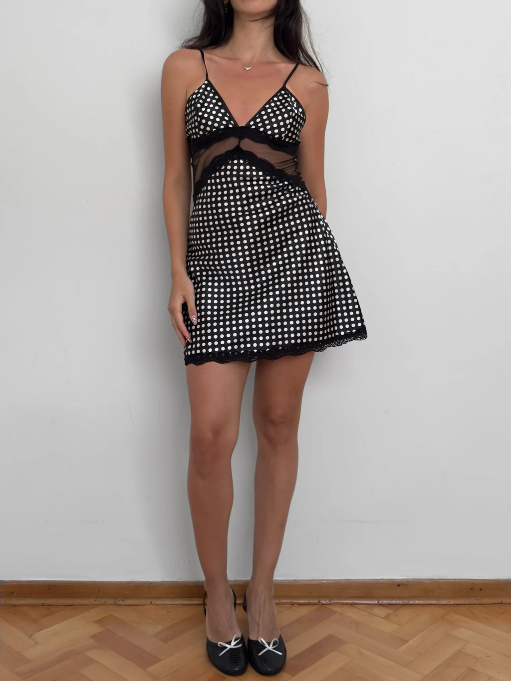 Polka Dot Satin Dress