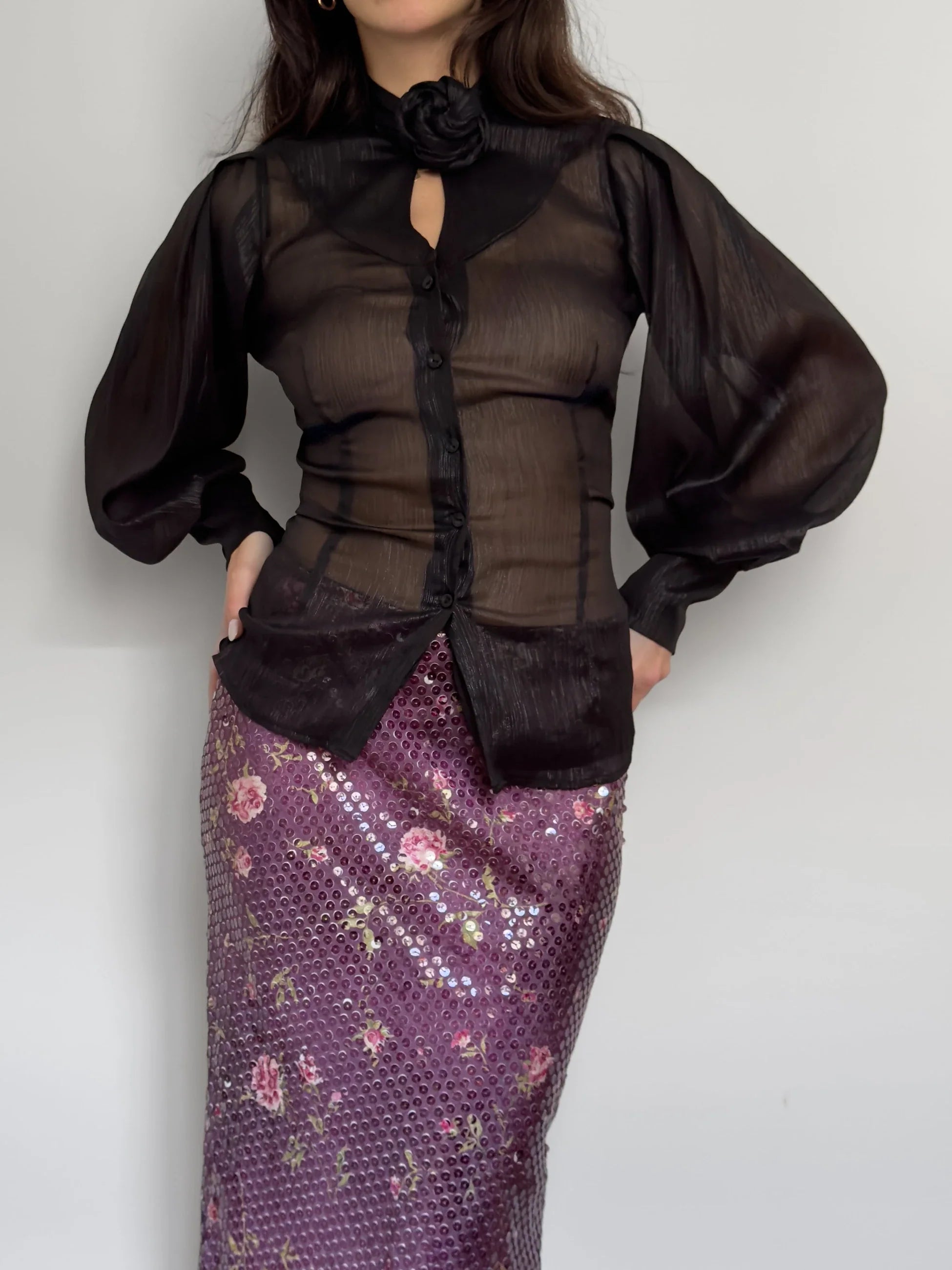 Black Tulle Shirt