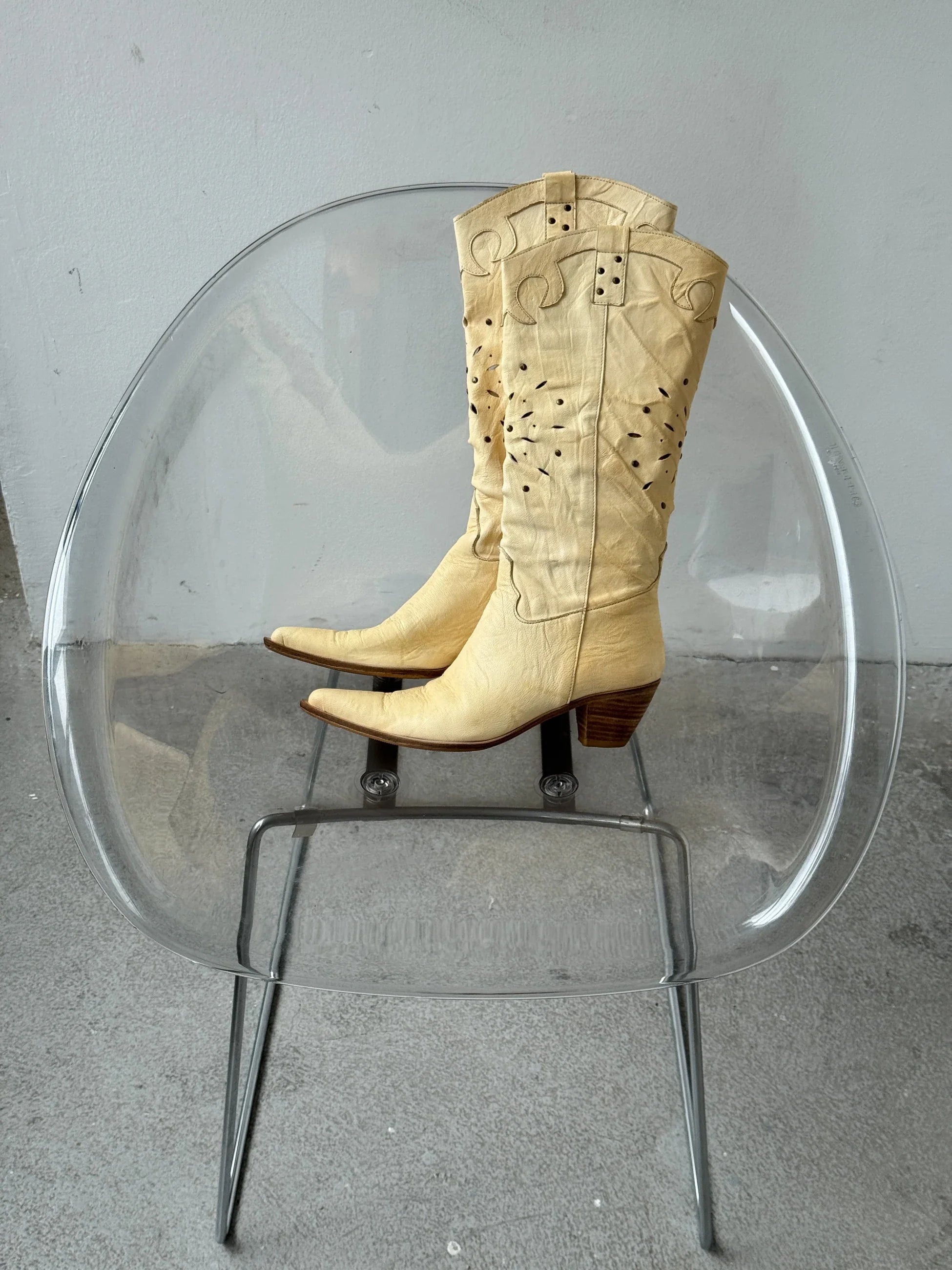 Light Yellow Cowboy Boots