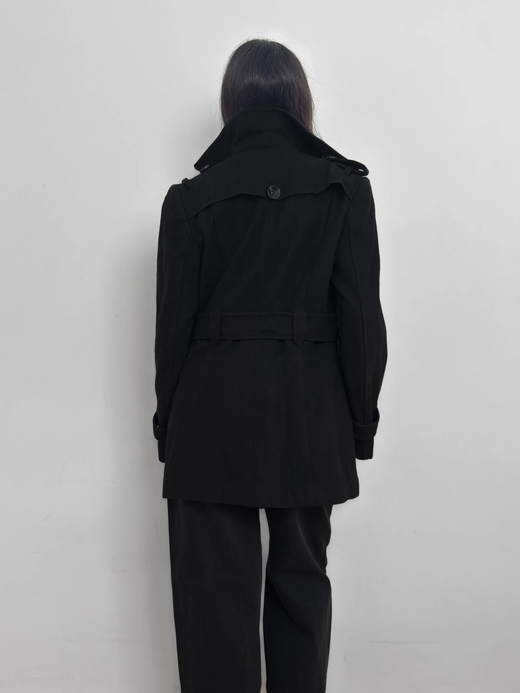 Black Wool Blend Coat