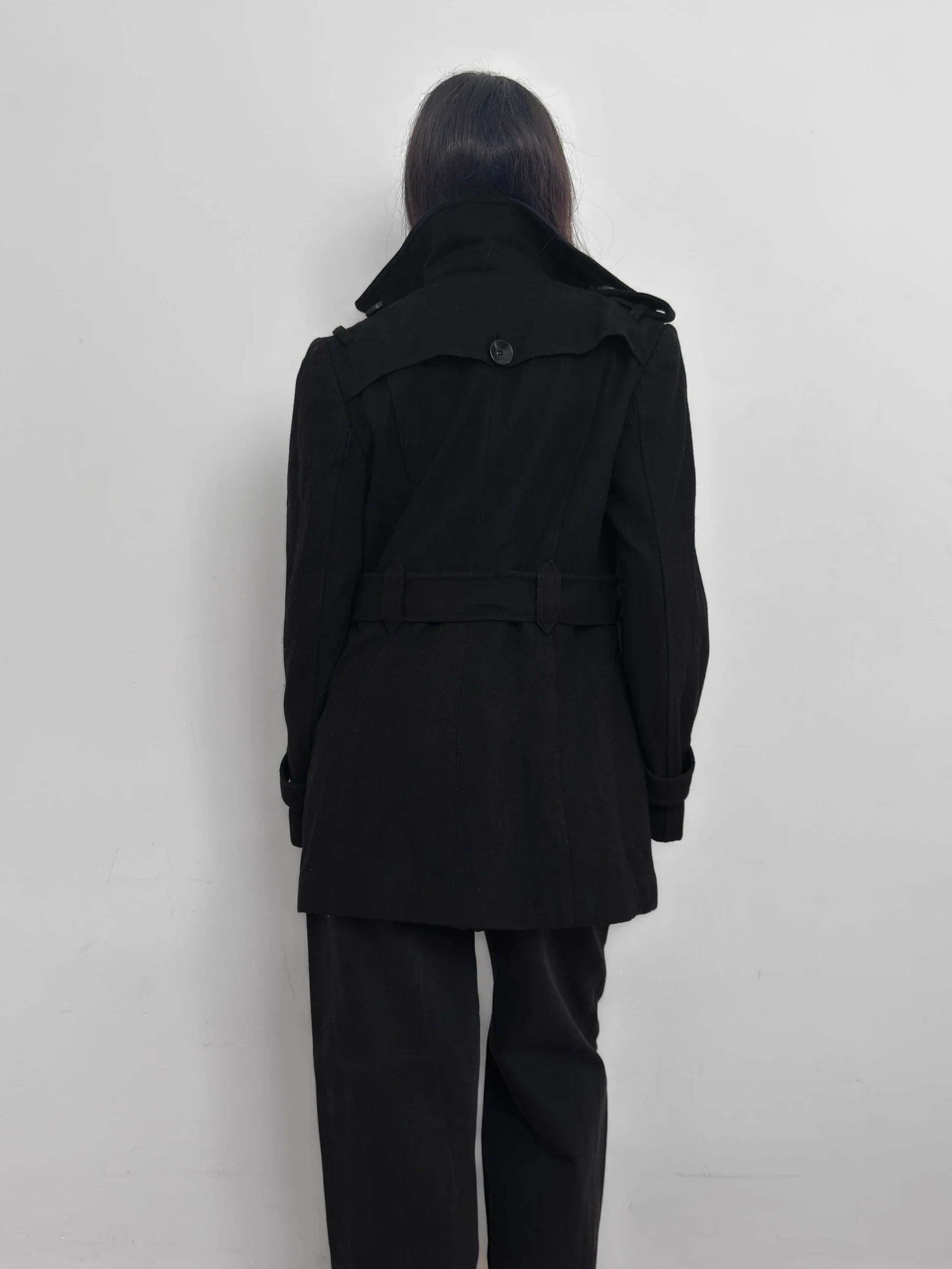 Black Wool Blend Coat