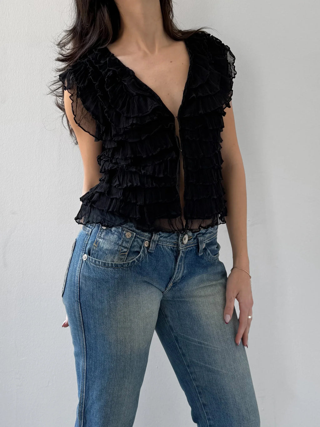 Ruffled Silk Blouse