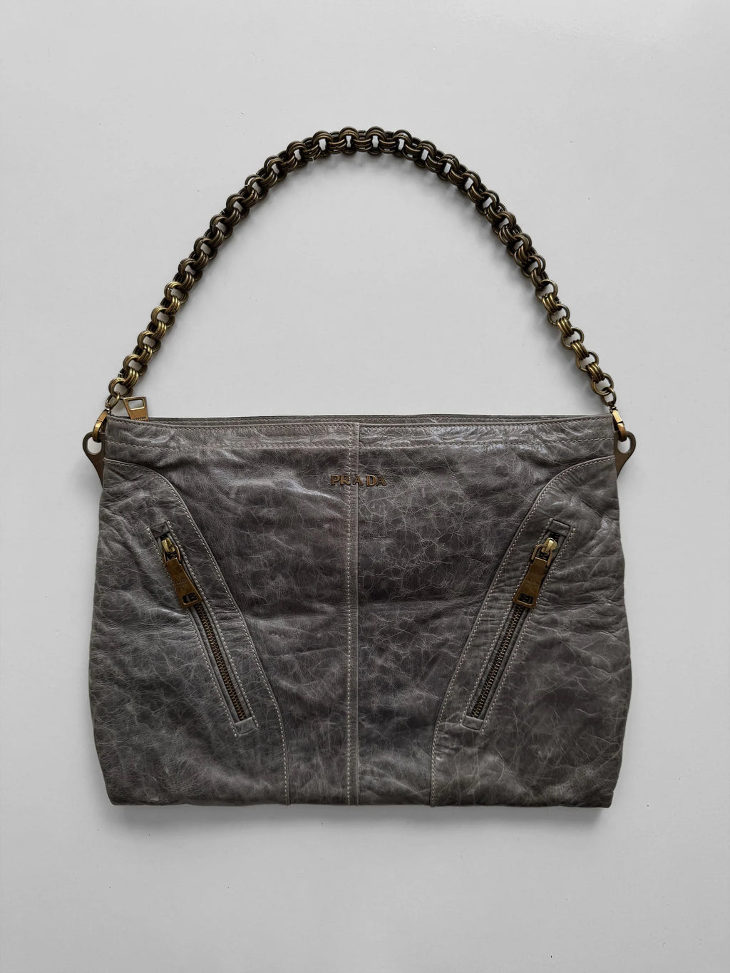 Prada Grey Leather Bag