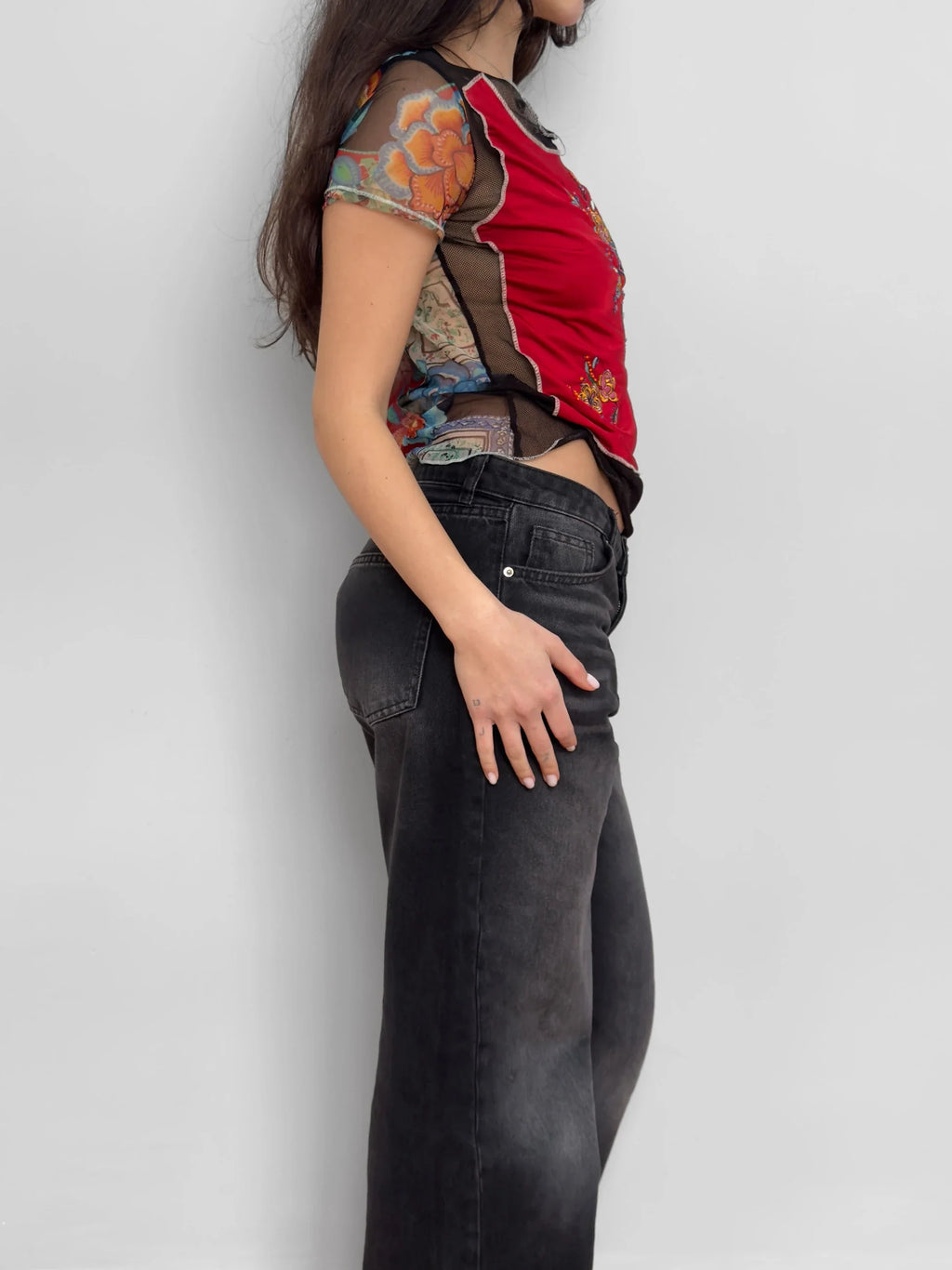 Embroidered Tulle Blouse