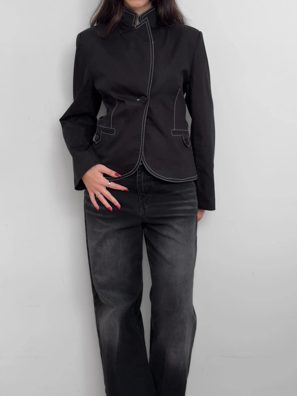 Contrast Stitched Blazer