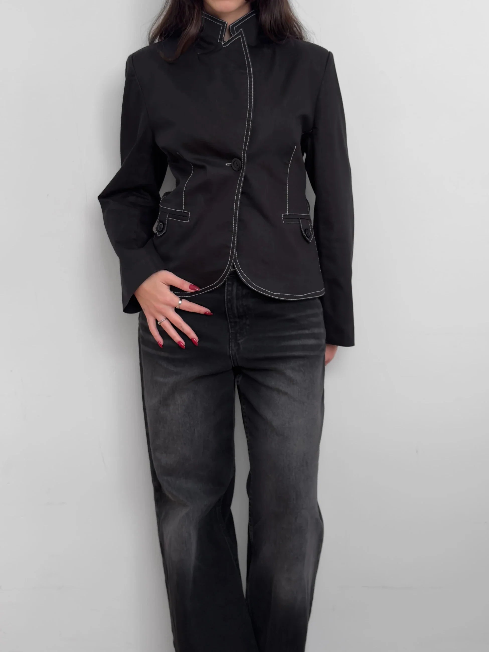 Contrast Stitched Blazer