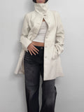 Ecru Wool Blend Coat