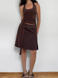 Brown Satin Skirt
