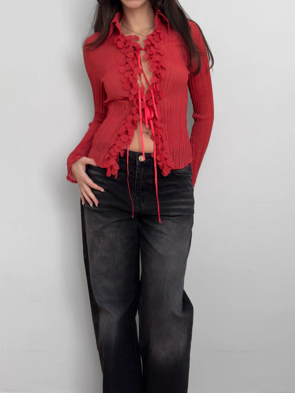 Pleated Chiffon Shirt