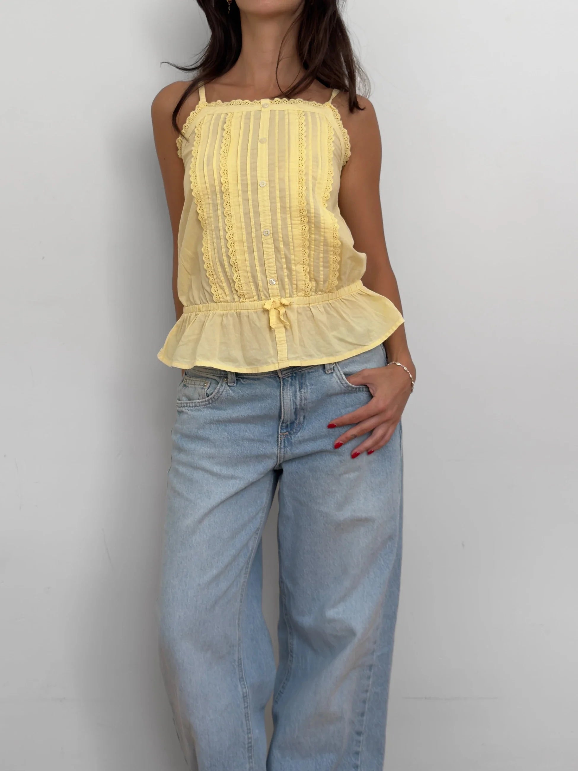 Yellow Eyelet Blouse