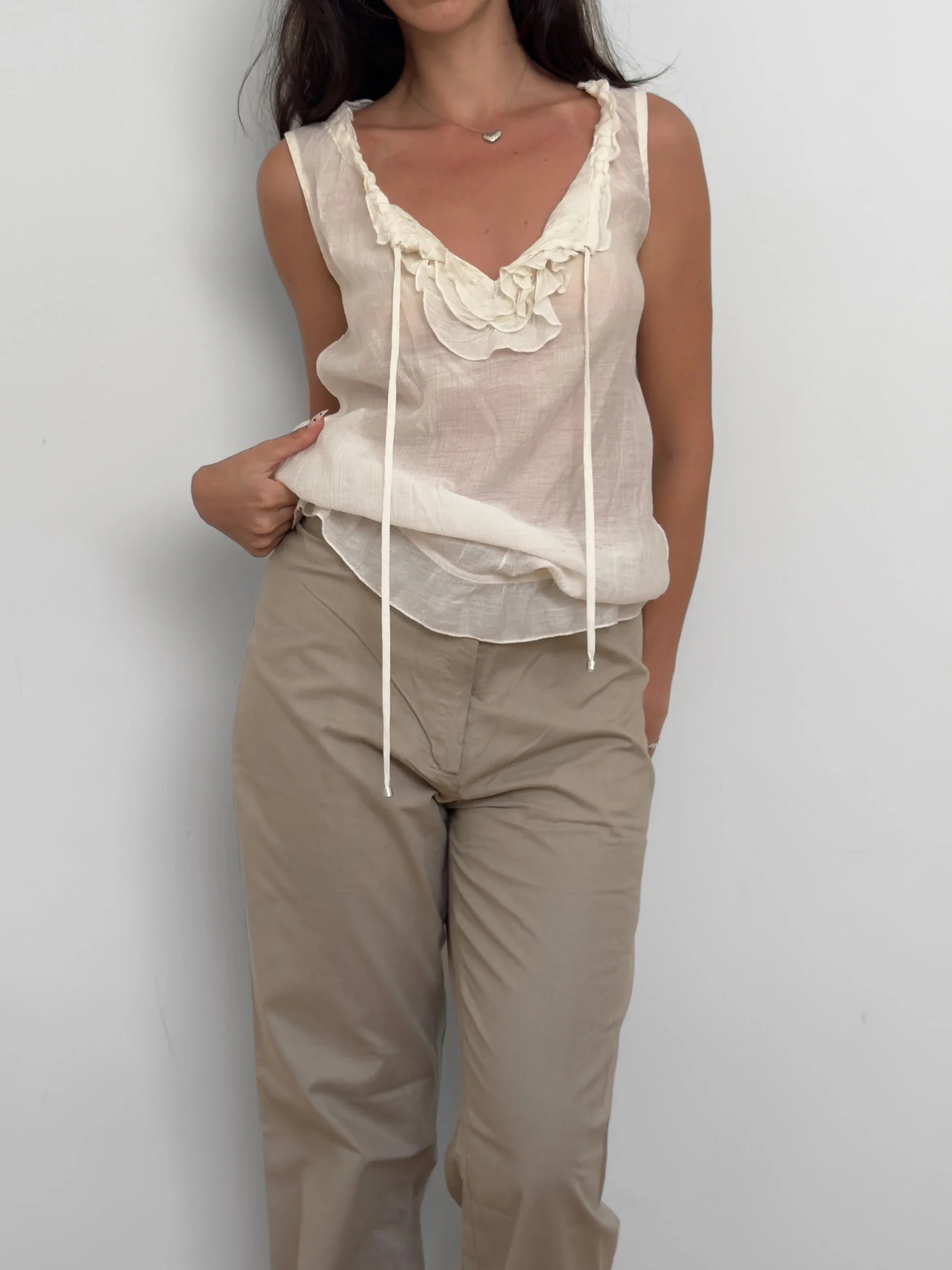 Ecru Silk Blouse