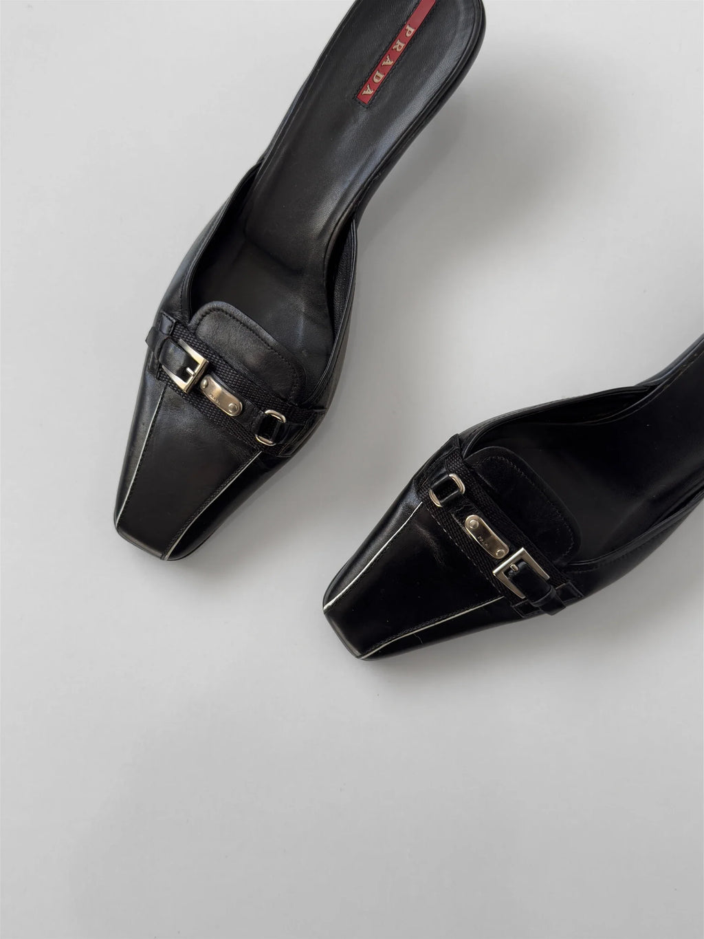 Prada Rubber-Sole Leather Mules