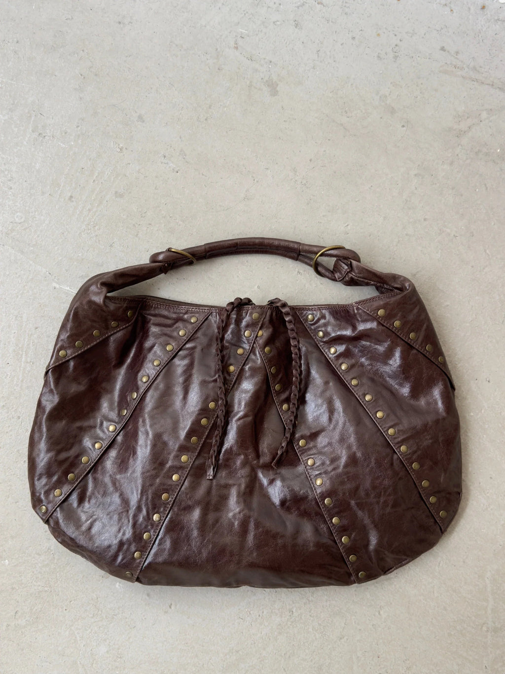 Vakko Leather Hobo Bag