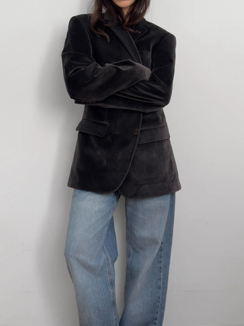 Anthracite Velvet Blazer