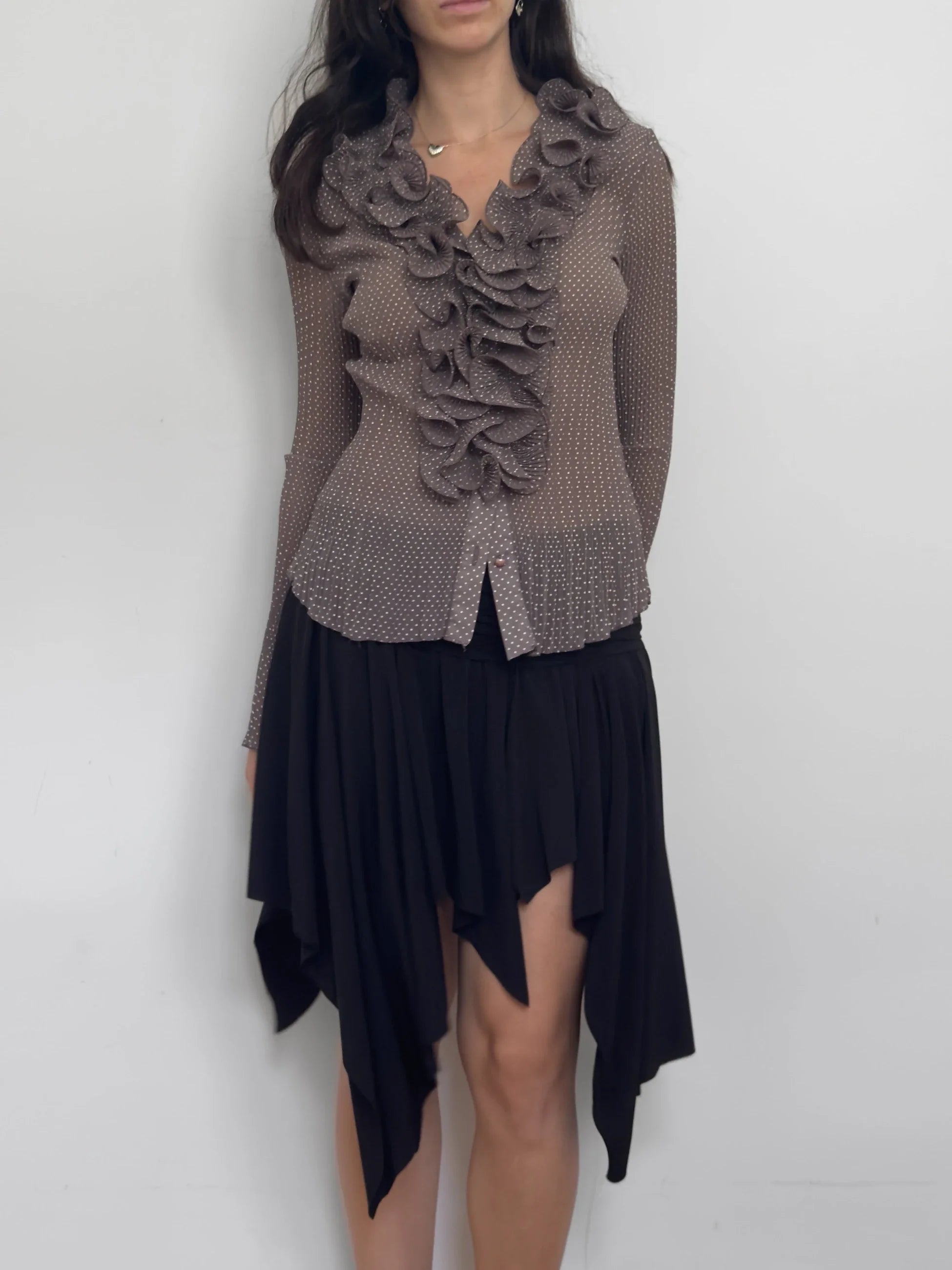 Polka Dot Ruffled Shirt