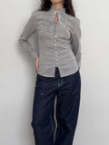 Collar-Detailed Striped Shirt