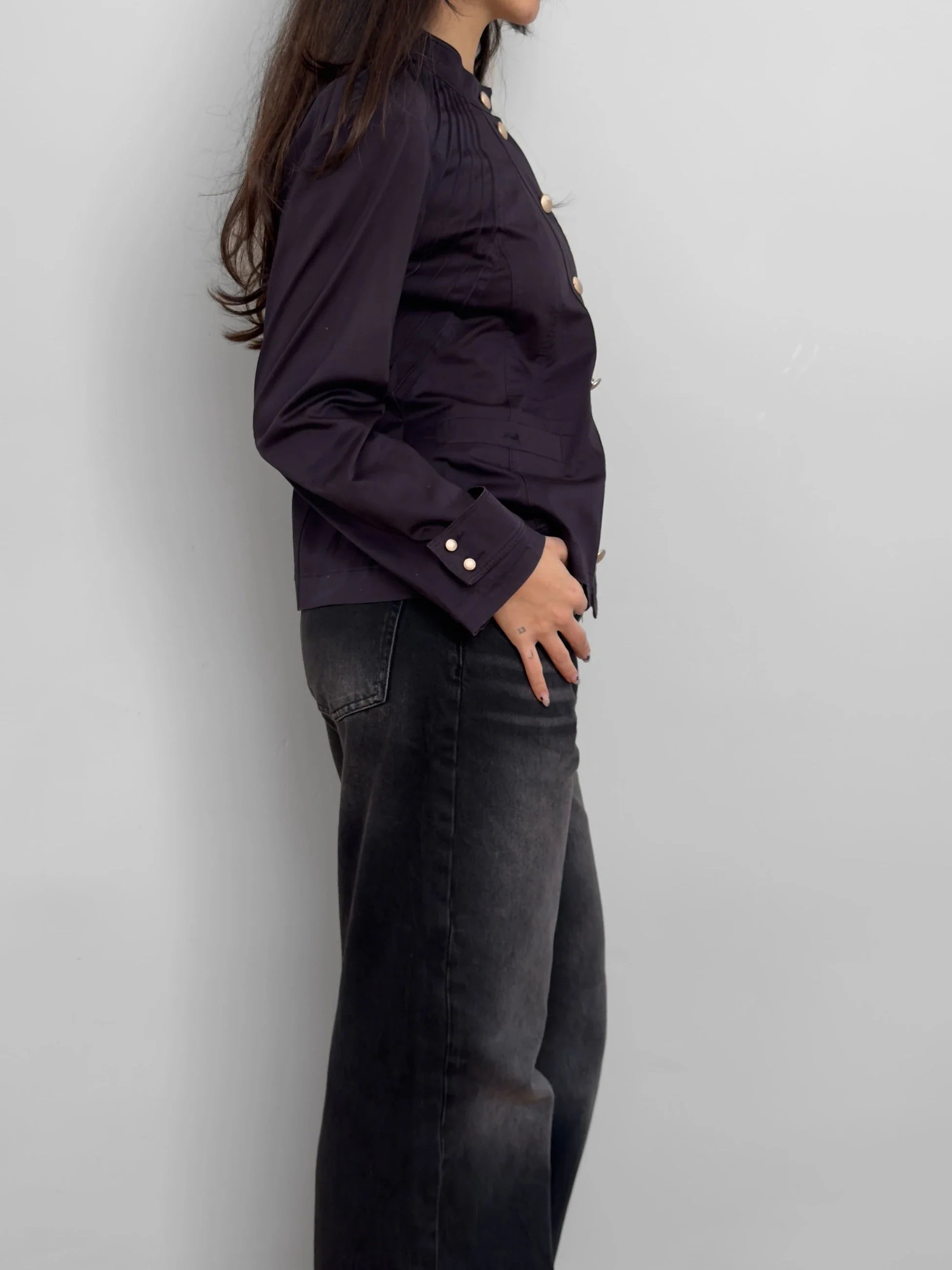 Buttoned Navy Jacket