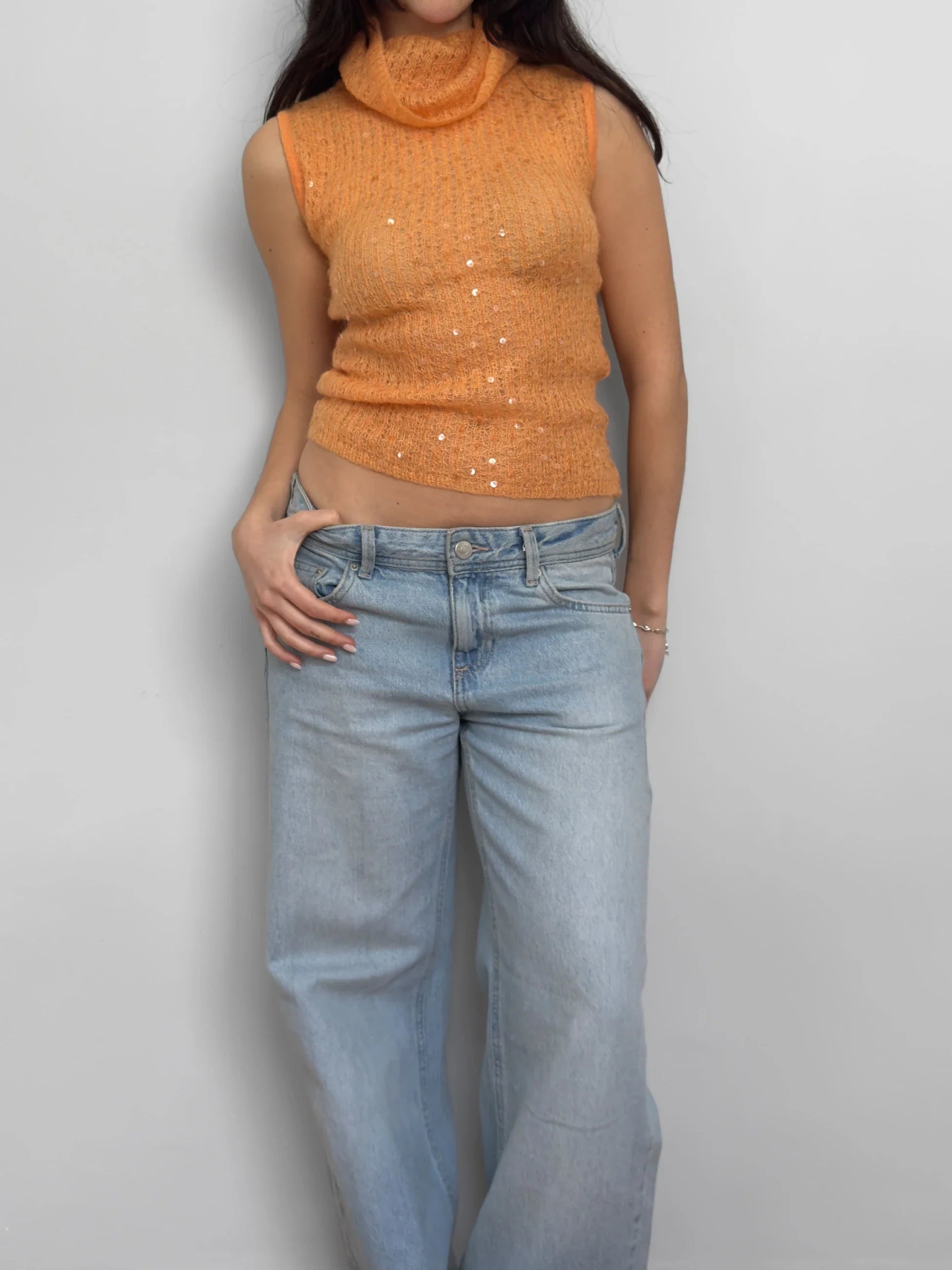 Sequined Mohair Pullover