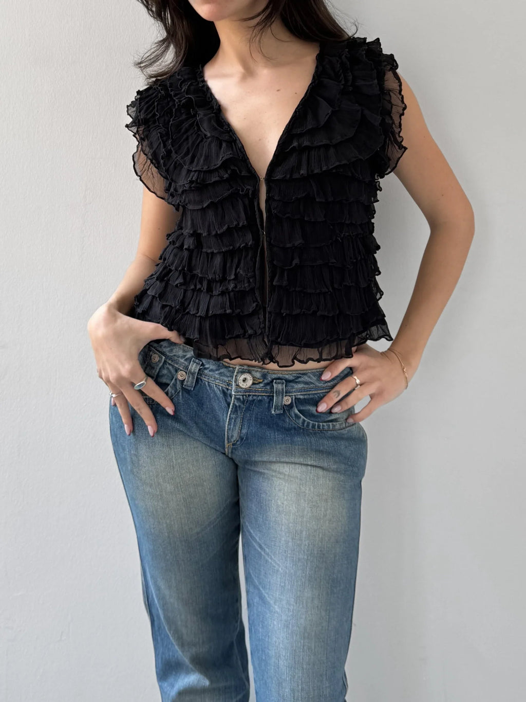 Ruffled Silk Blouse